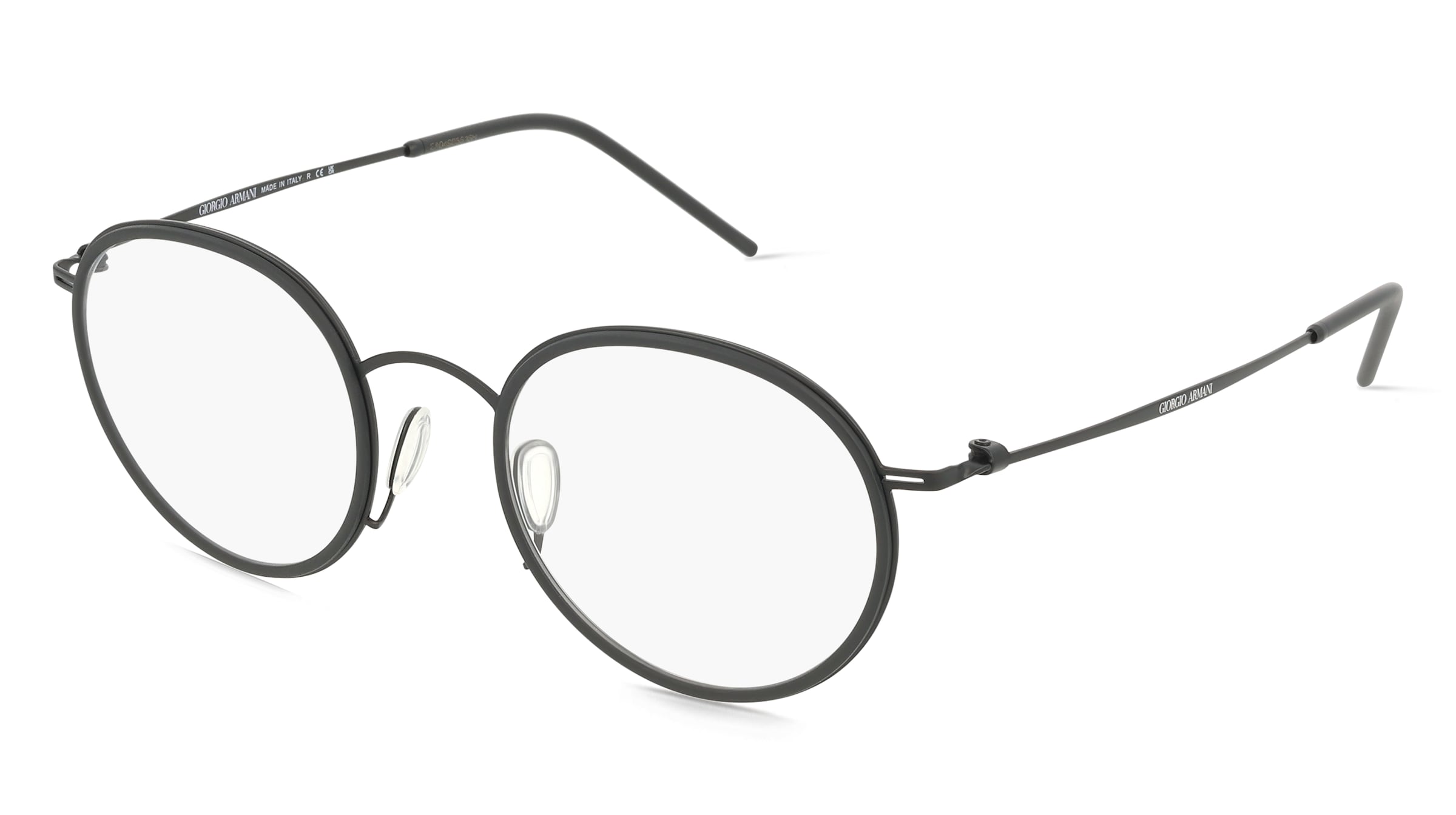 Giorgio Armani AR5155 Herren-Brille inkl. Gläser Vollrand Rund Metall-Gestell 49/21/145, Schwarz