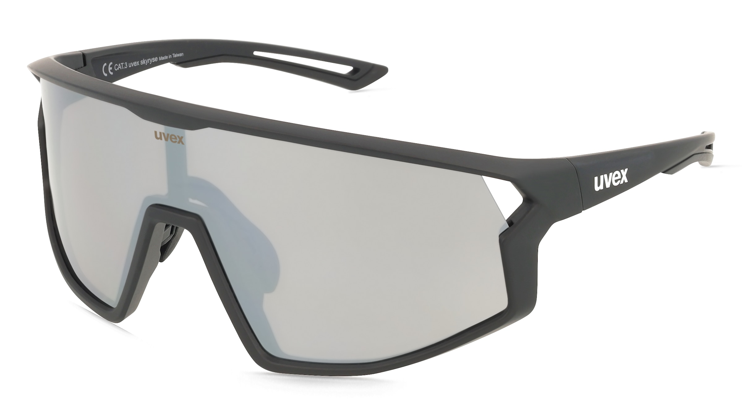 Uvex Sports S533089 skyryse Unisex-Sonnenbrille Vollrand Monoscheibe Kunststoff-Gestell, Schwarz