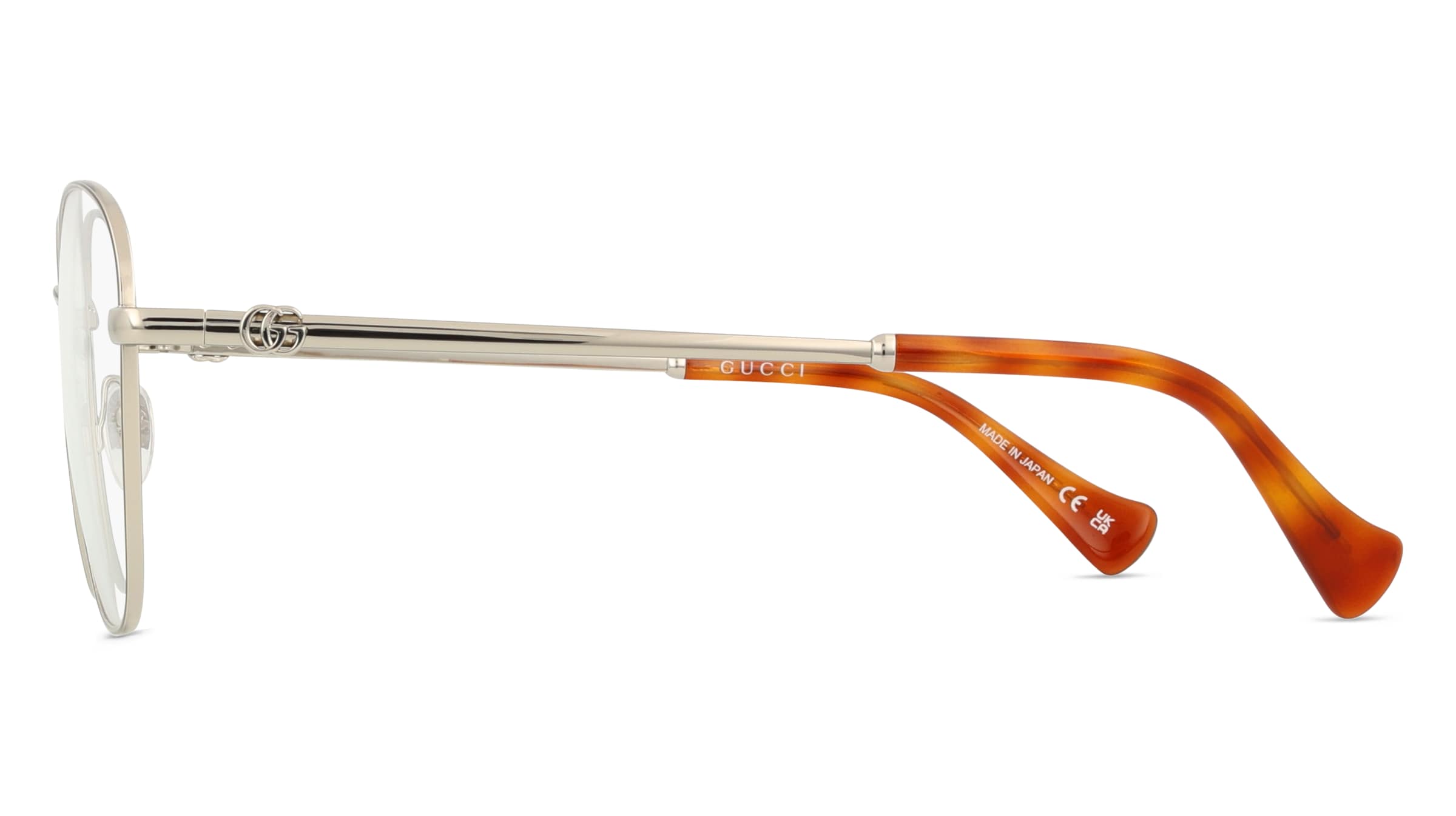 Thumbnail - Gucci GG1418O Unisex-Brille inkl. Gläser Vollrand Butterfly Metall-Gestell 55/18/145, silber