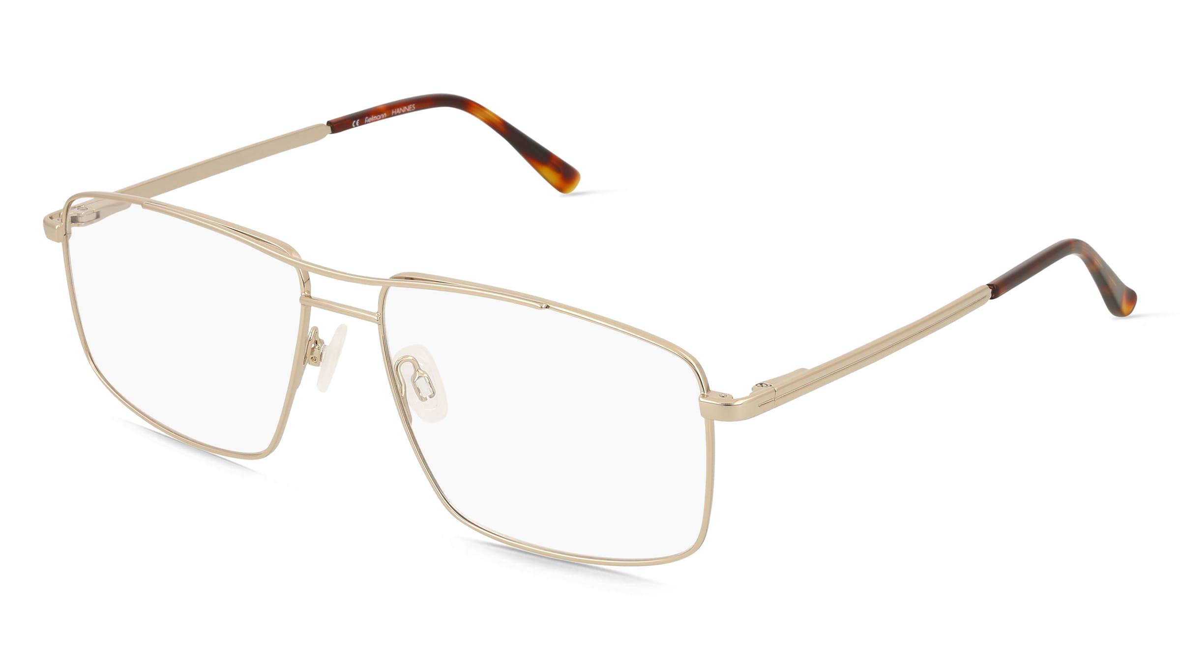 Fielmann BE 034 CL Herren-Brille inkl. Gläser Vollrand Quadratisch Edelstahl-Gestell 58/15/145, Gold