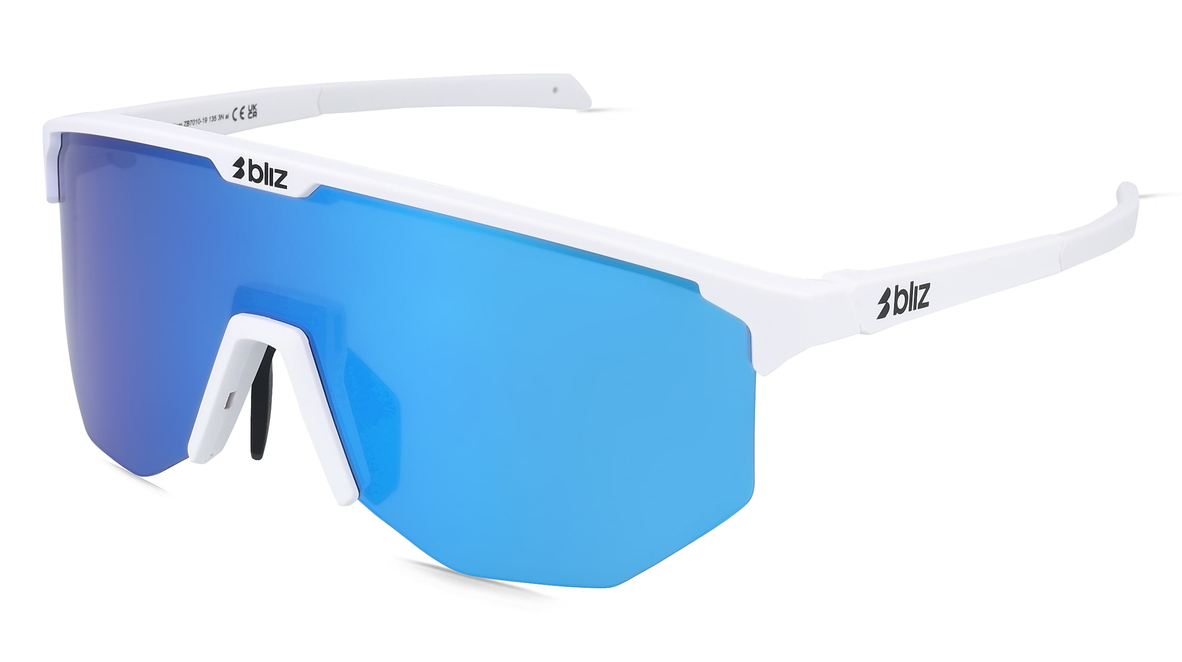 Bliz, Unisex, Sportbrille, Hero (matt white, Smoke/Blue Multicolor), Weiss - Bild 3