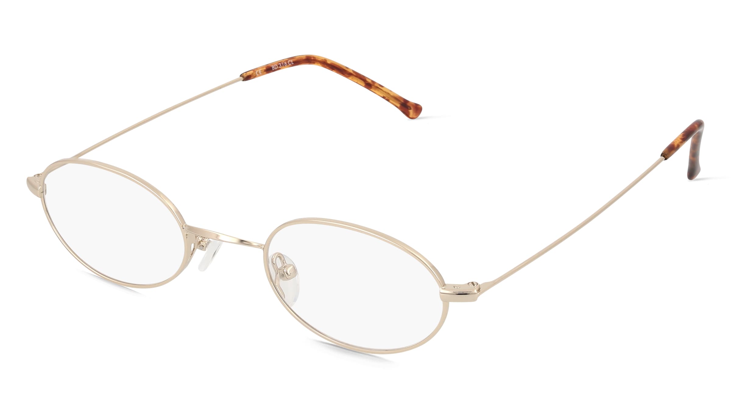 Fielmann BD 316 CL Unisex-Brille inkl. Gläser Vollrand Oval Edelstahl-Gestell 46mm/22mm/145mm, gold