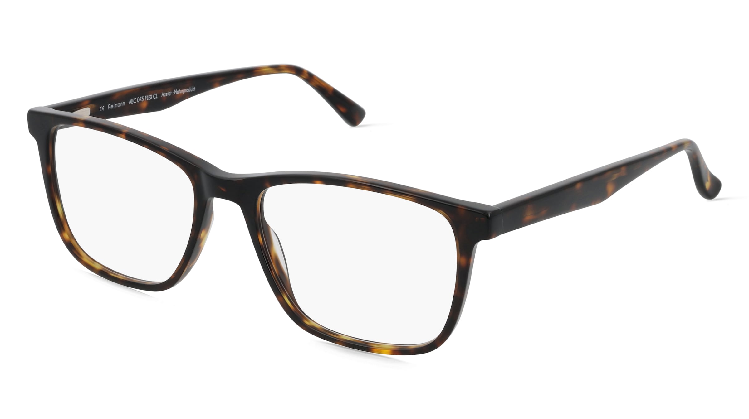Fielmann ABC 075 FLEX CL Herren-Brille inkl. Gläser Vollrand Quadratisch Acetat-Gestell 54/17/145, Havanna