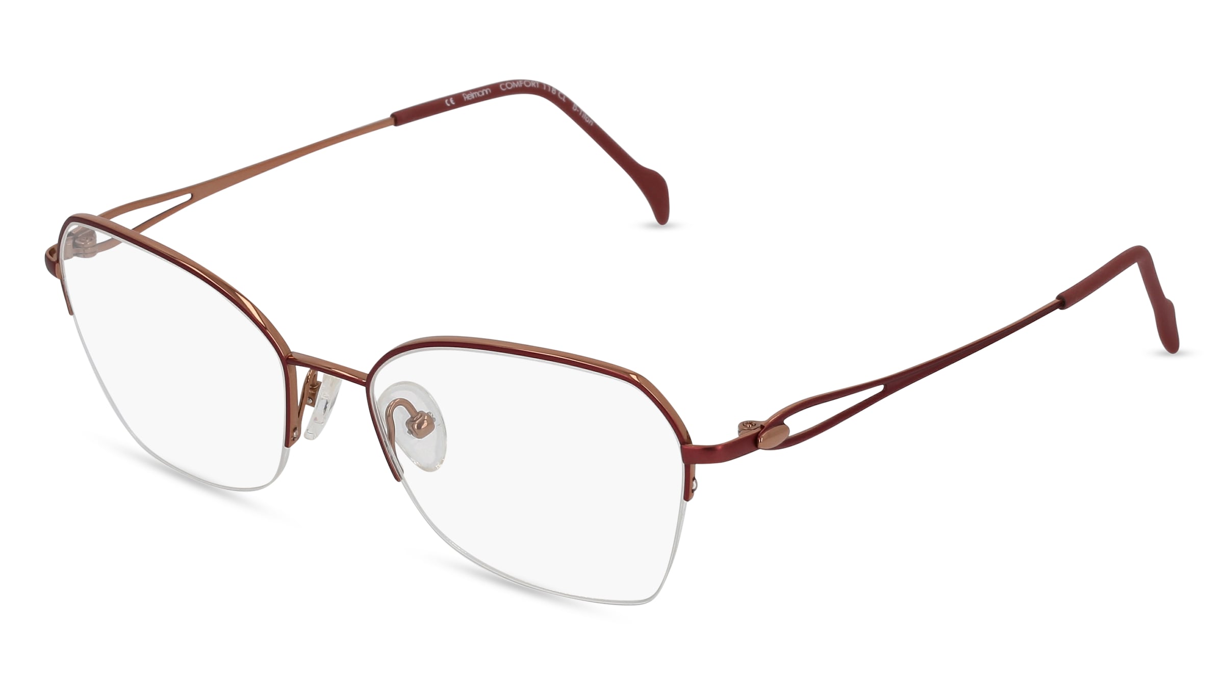 Fielmann COMFORT 118 CL Damen-Brille inkl. Gläser Halbrand Butterfly Titan-Gestell 53/17/135, Gold