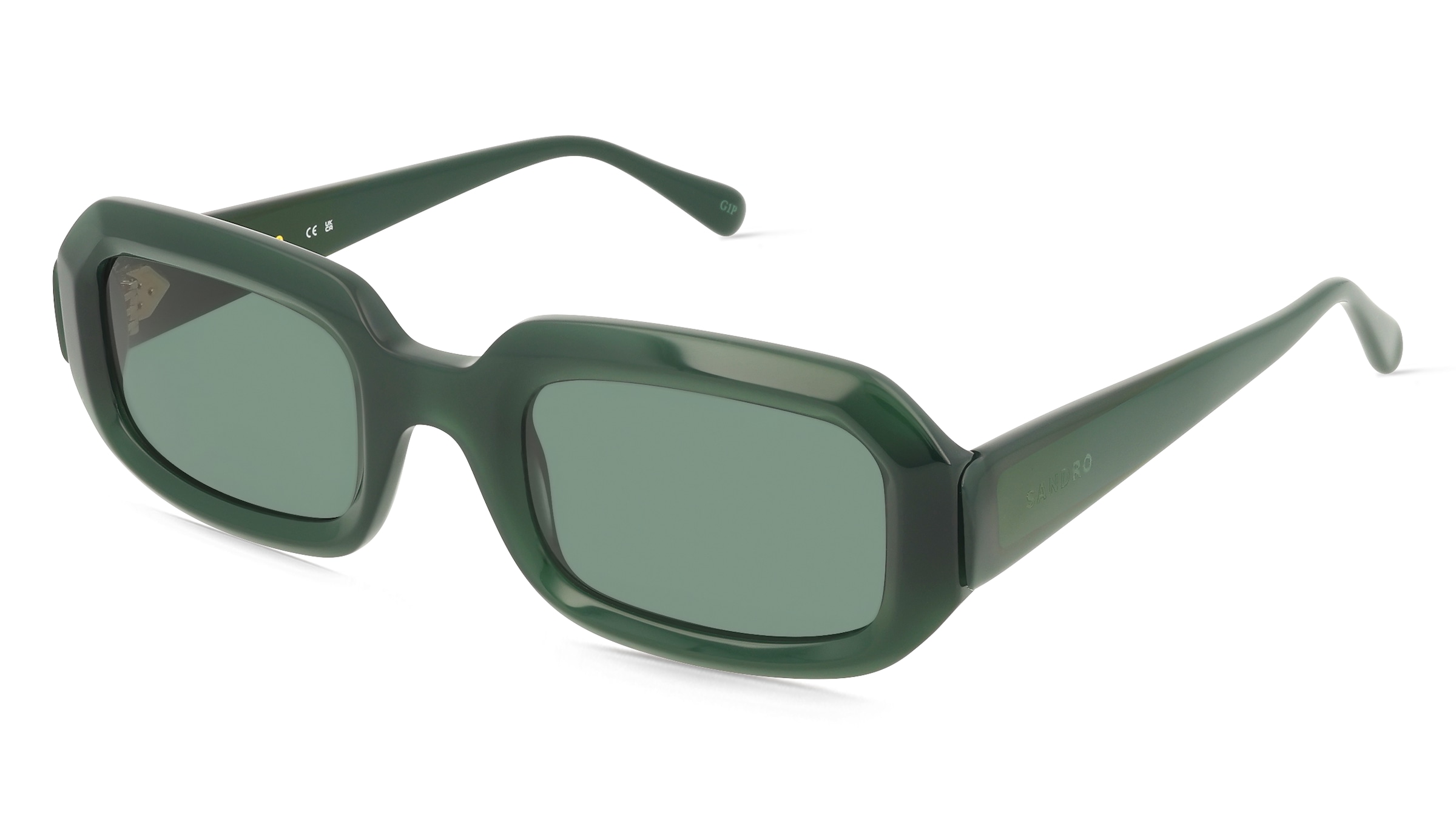 Sandro SA6068 Damen-Sonnenbrille Vollrand Eckig Acetat-Gestell, Grün
