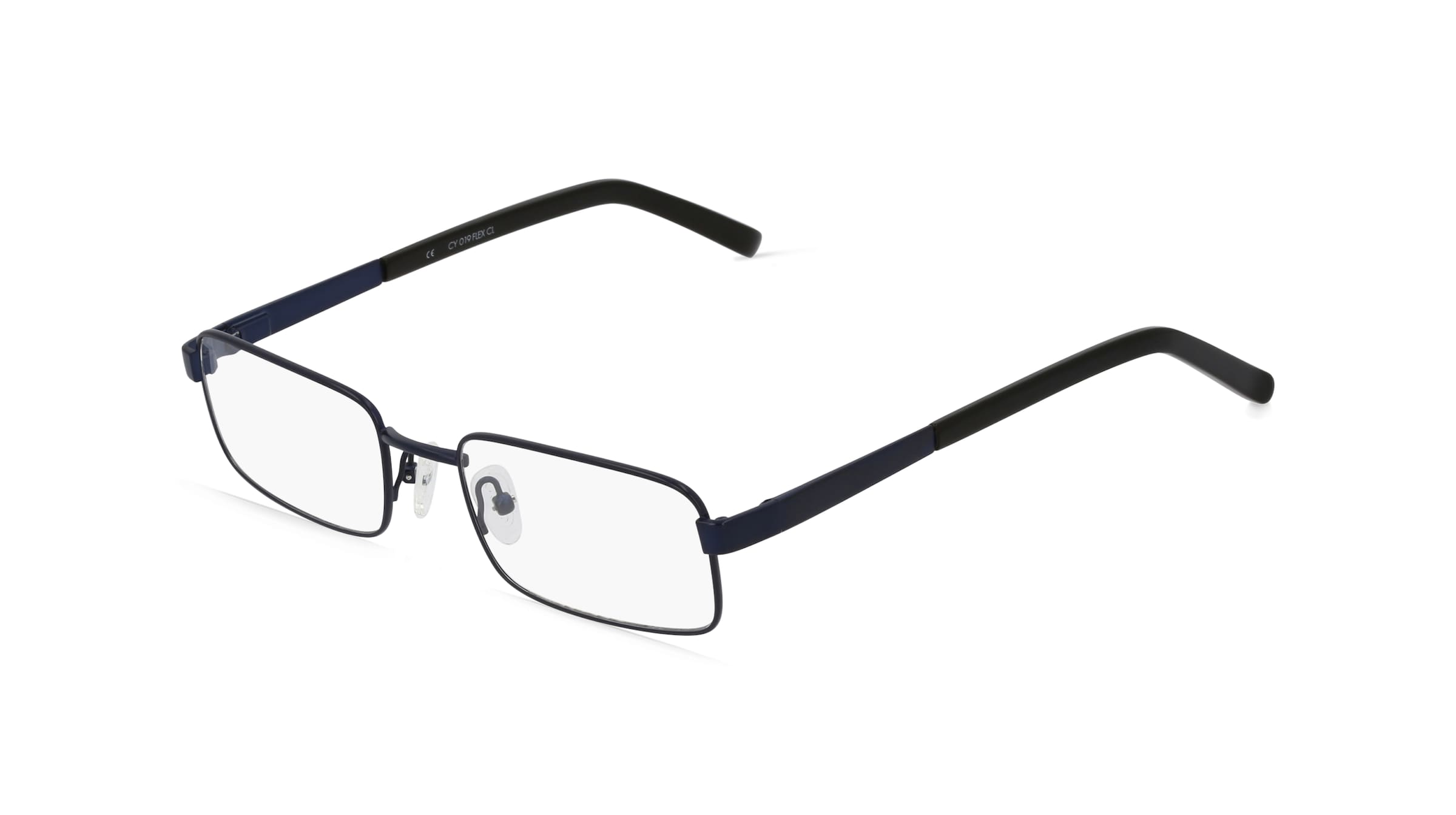 Fielmann CY 019 FLEX CL Herren-Brille inkl. Gläser Vollrand Quadratisch Edelstahl-Gestell 50/19/140, Blau