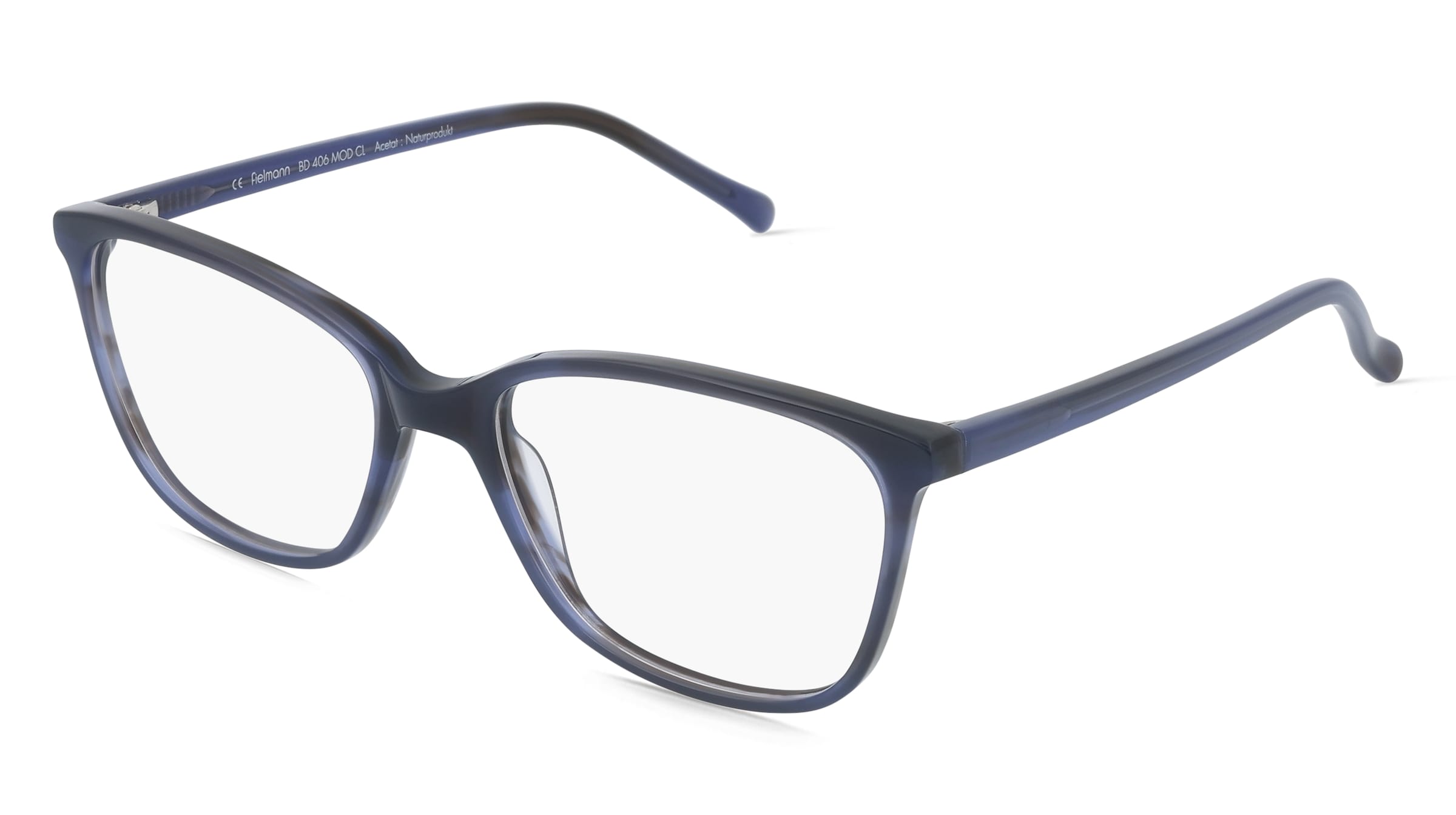 Fielmann BD 406 MOD CL Damen-Brille inkl. Gläser Vollrand Quadratisch Acetat-Gestell 53/17/135, Blau