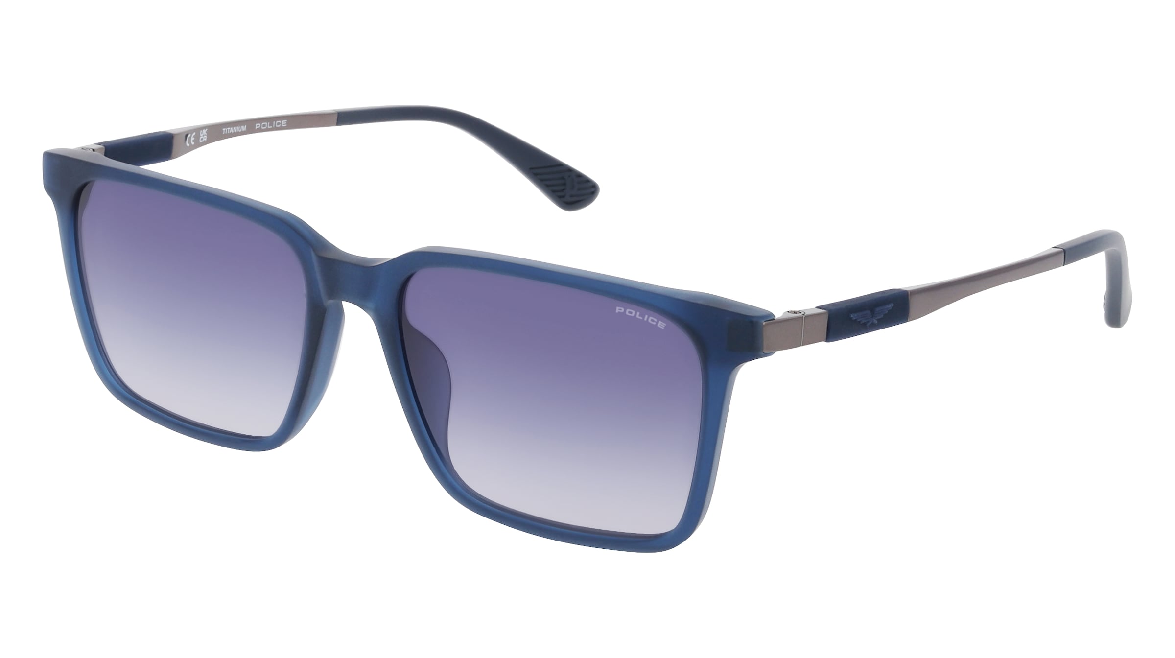 Police SPLP31 Unisex-Sonnenbrille Vollrand Quadratisch Acetat-Gestell, Blau