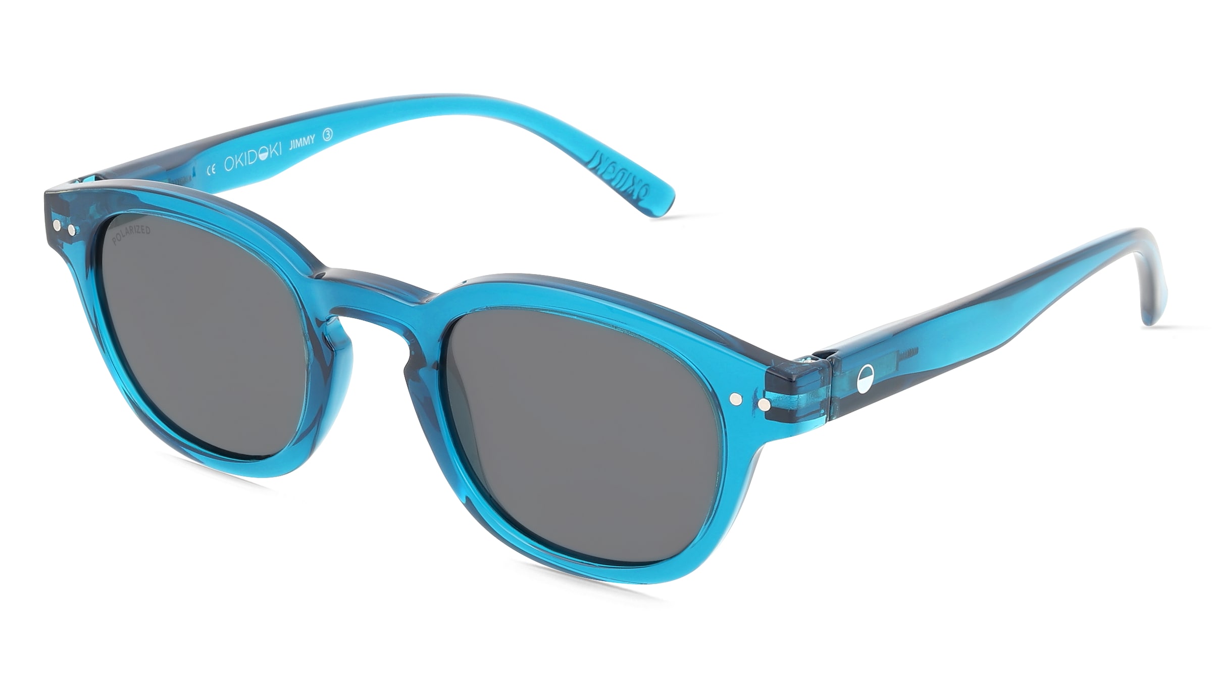 OKIDOKI JIMMY SUN Unisex-Sonnenbrille Vollrand Panto Kunststoff-Gestell, Blau