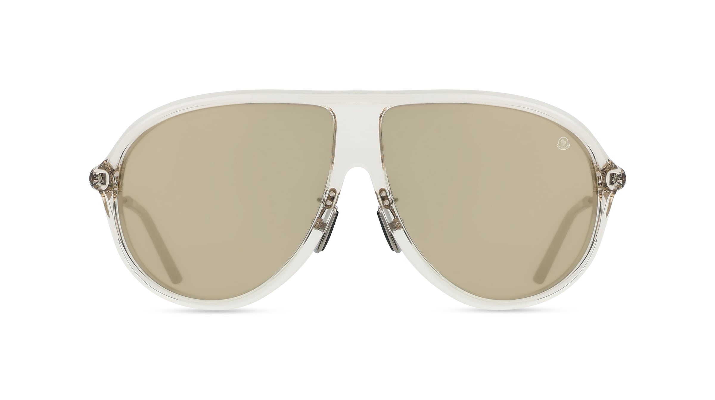 Moncler ME6009 GLYDE Unisex-Sonnenbrille Vollrand Pilot Acetat-Gestell, Beige