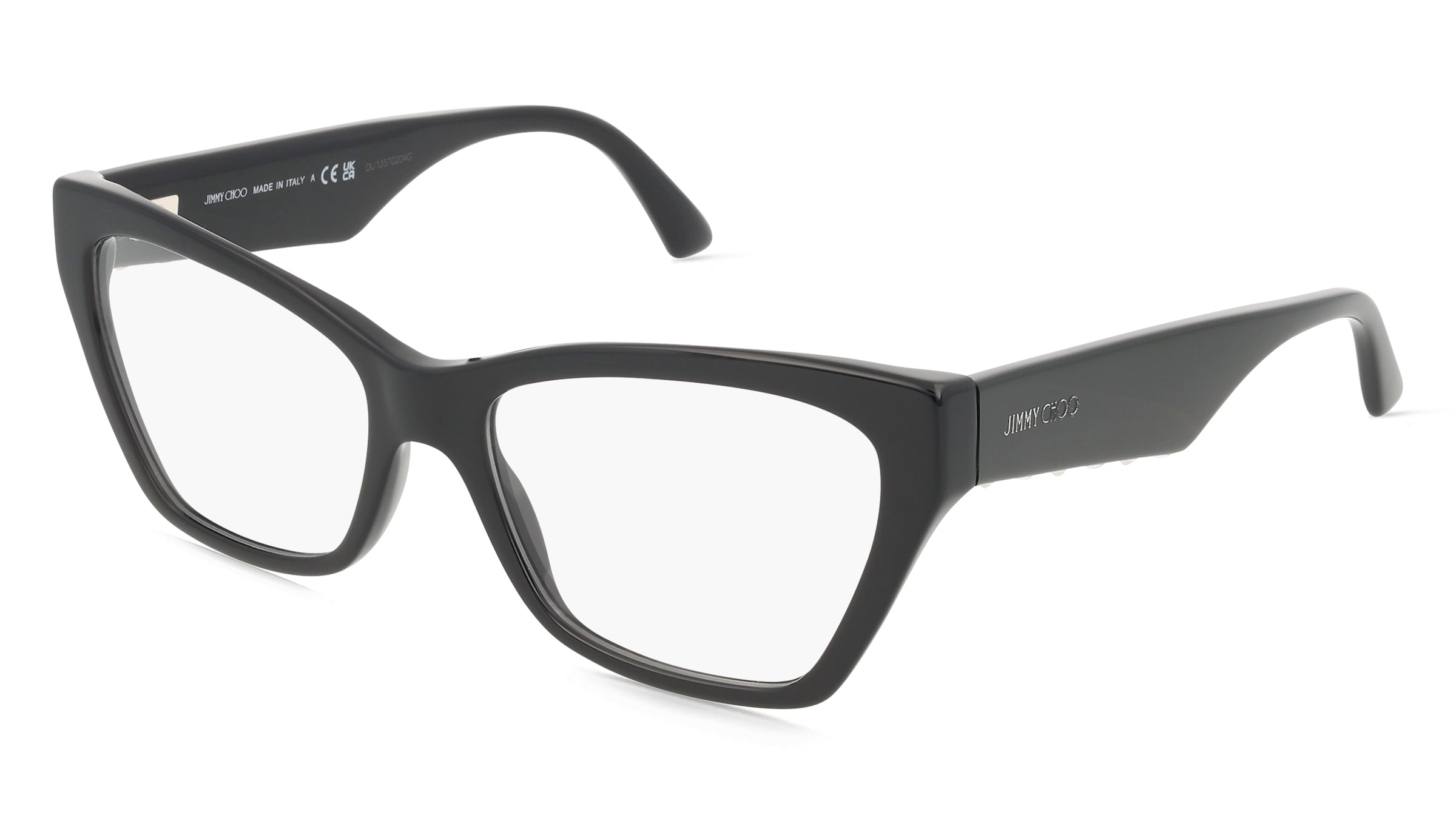 Jimmy Choo JC3021H Damen-Brille inkl. Gläser Vollrand Cat Eye Acetat-Gestell 54/17/140, Schwarz