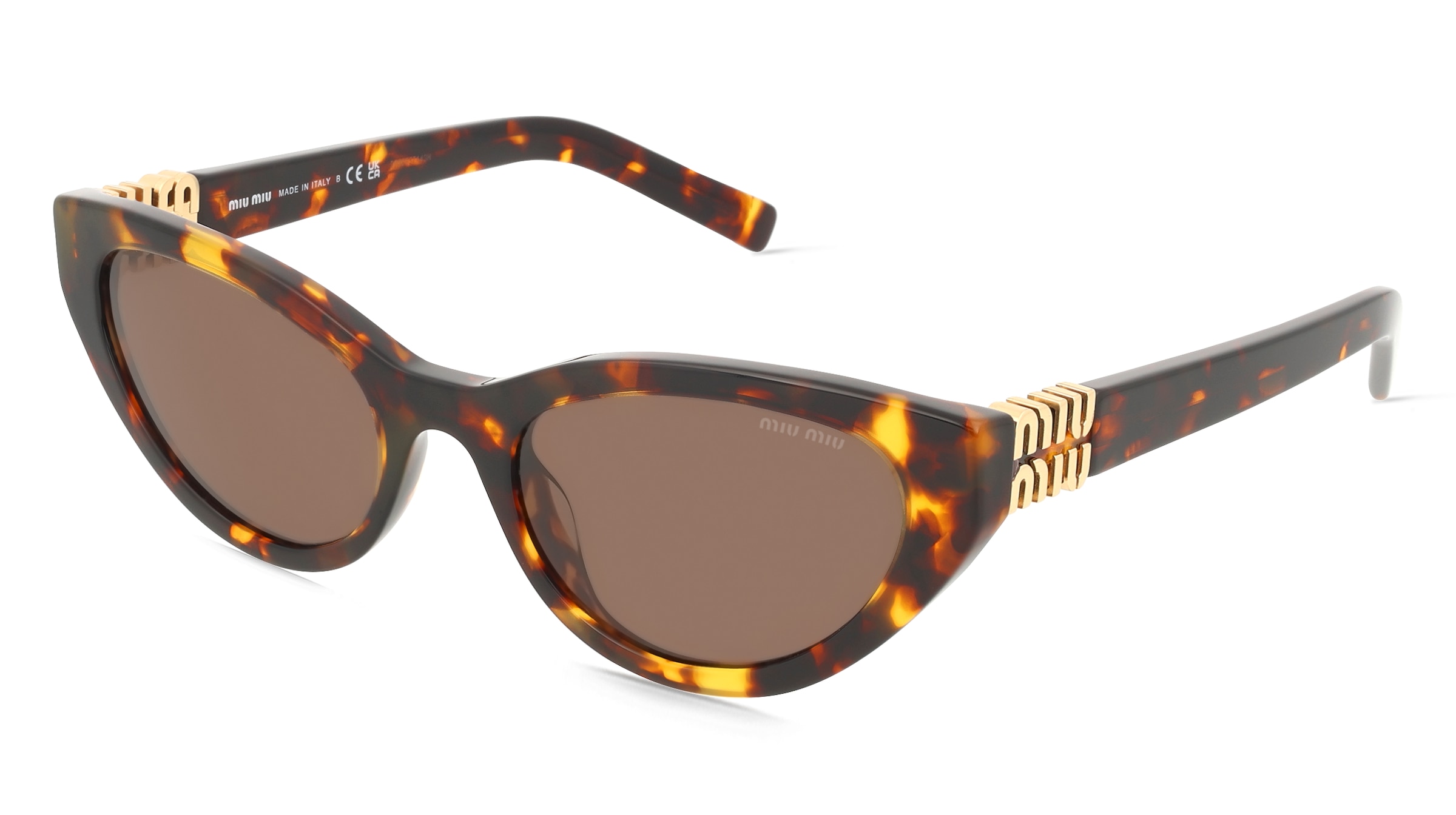 Miu Miu MUA04S Damen-Sonnenbrille Vollrand Butterfly Acetat-Gestell, Havanna