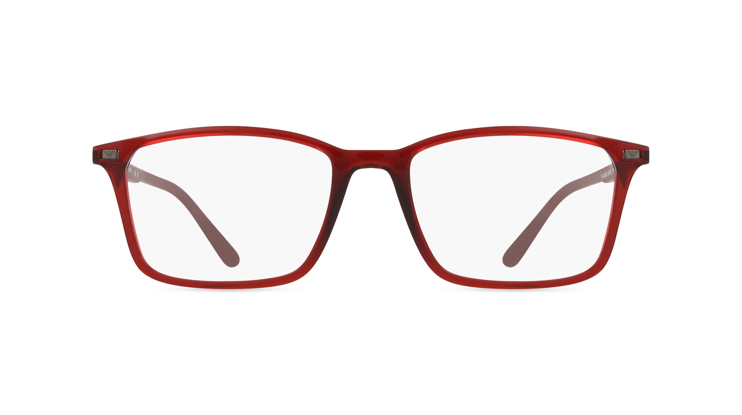 Emporio Armani 0EA3237 Herren-Brille inkl. Gläser Vollrand Eckig Acetat-Gestell 55mm/18mm/145mm, rot