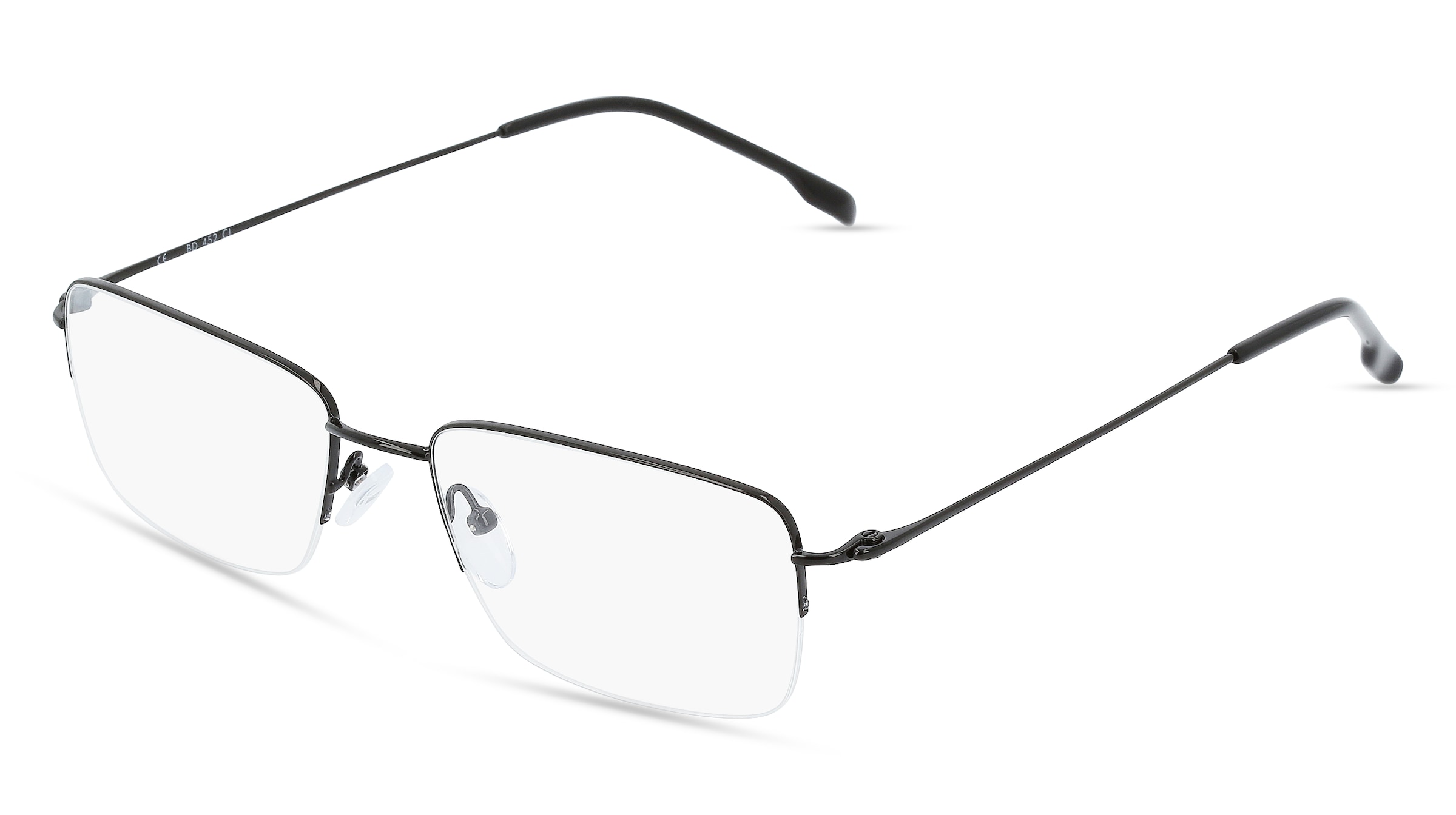 Fielmann BD 452 CL Herren-Brille inkl. Gläser Halbrand Quadratisch Edelstahl-Gestell 55/18/145, Schwarz