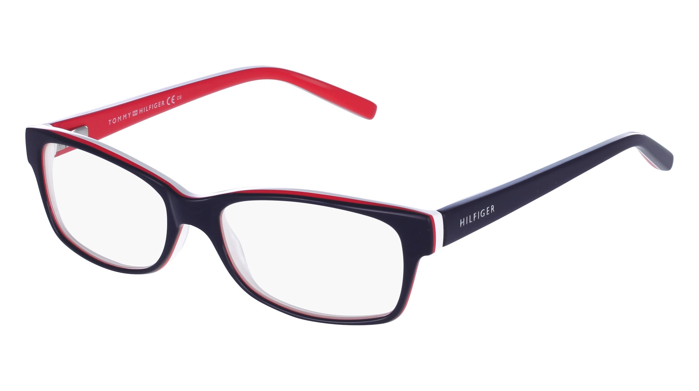 Tommy Hilfiger TH1018 Unisex-Brille inkl. Gläser Vollrand Quadratisch Acetat-Gestell 52/16/145, Blau