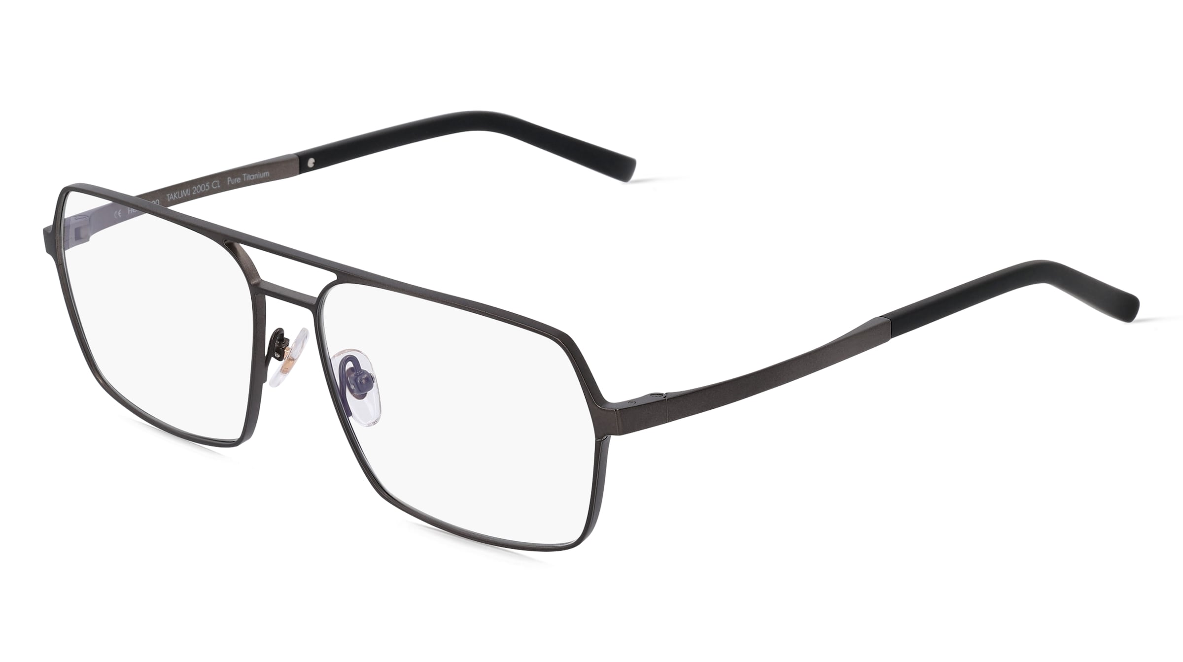 Fielmann TAKUMI 2005 CL Herren-Brille inkl. Gläser Vollrand Quadratisch Titan-Gestell 58/15/145, Grau