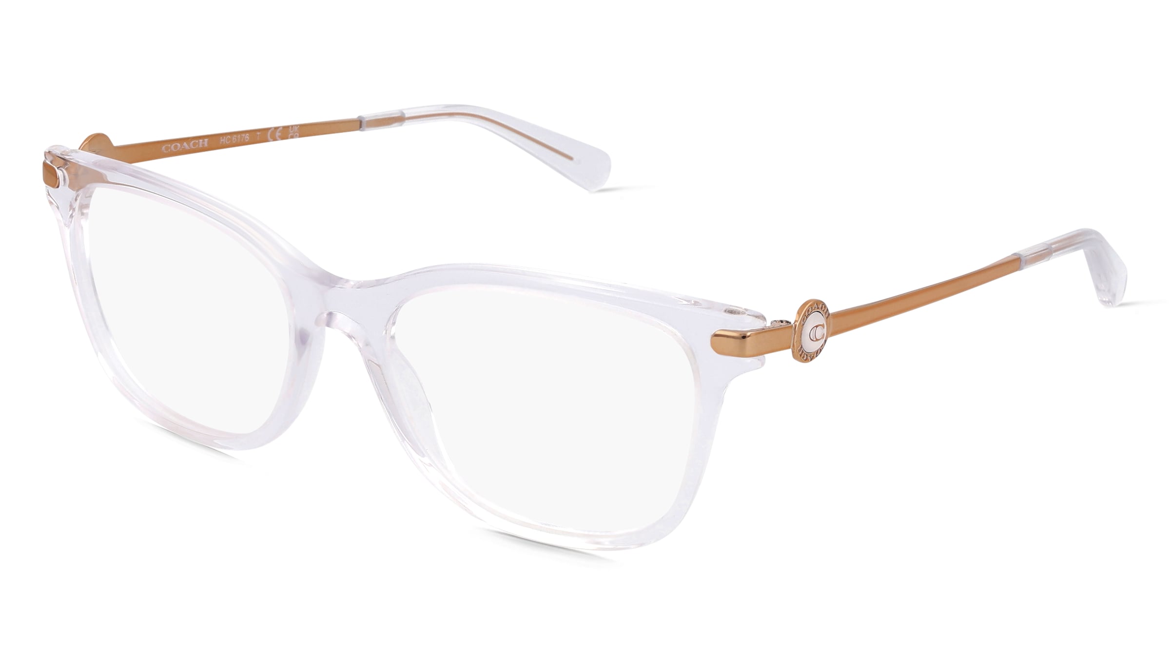 Coach HC6176 Damen-Brille inkl. Gläser Vollrand Quadratisch Acetat-Gestell 53/17/140, Weiß