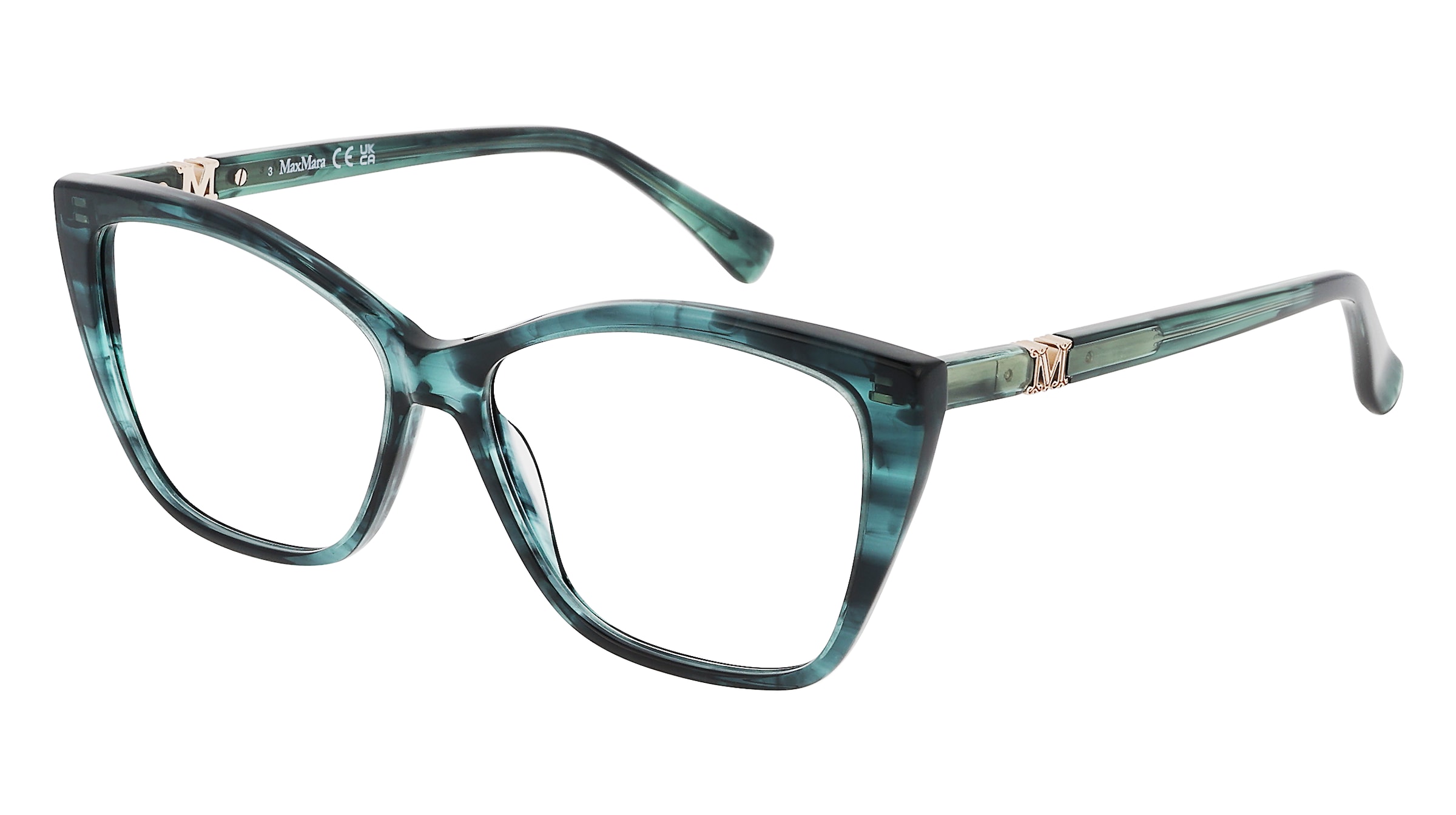 Max Mara MM5036 Damen-Brille inkl. Gläser Vollrand Quadratisch Acetat-Gestell 54/14/140, Grün