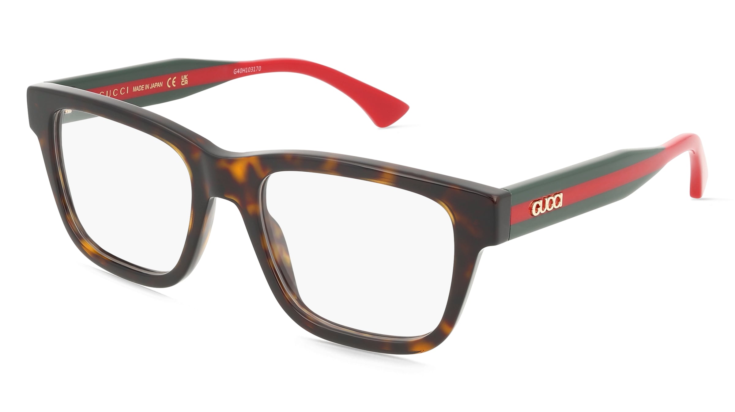 Gucci GG1870O Unisex-Brille inkl. Gläser Vollrand Eckig Acetat-Gestell 53/19/145, Havanna