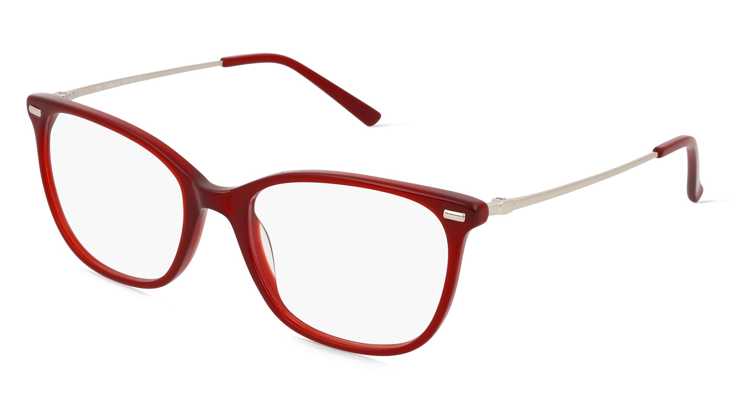 Fielmann BE 007 FA Damen-Brille inkl. Gläser Vollrand Quadratisch Acetat-Gestell 53/18/135, Rot