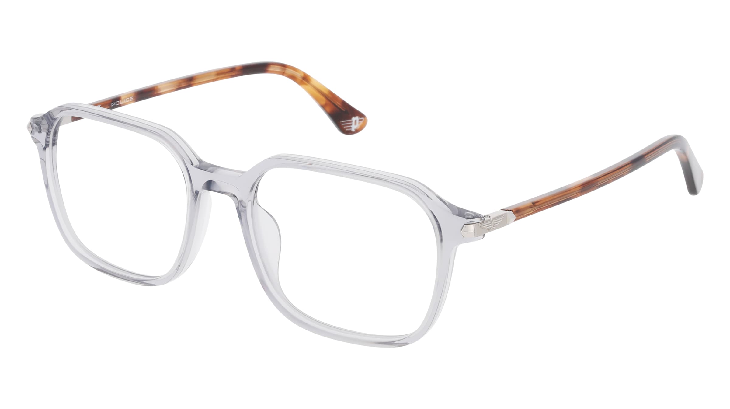 Police VPLP13 Unisex-Brille inkl. Gläser Vollrand Quadratisch Kunststoff-Gestell 53/18/145, Grau