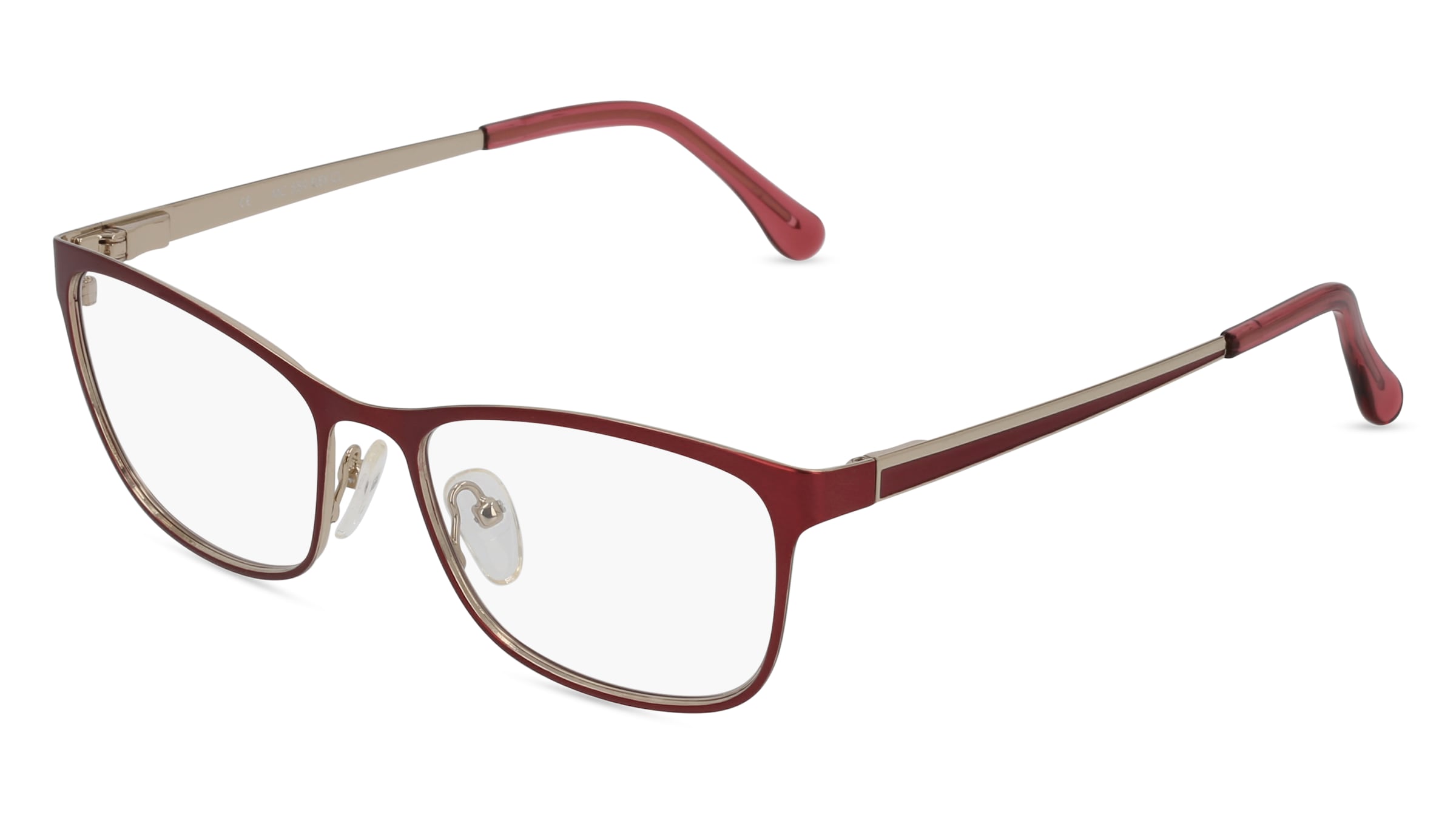 Fielmann MC 559 MOD FLEX CL Damen-Brille inkl. Gläser Vollrand Quadratisch Edelstahl-Gestell 53/17/135, Rot