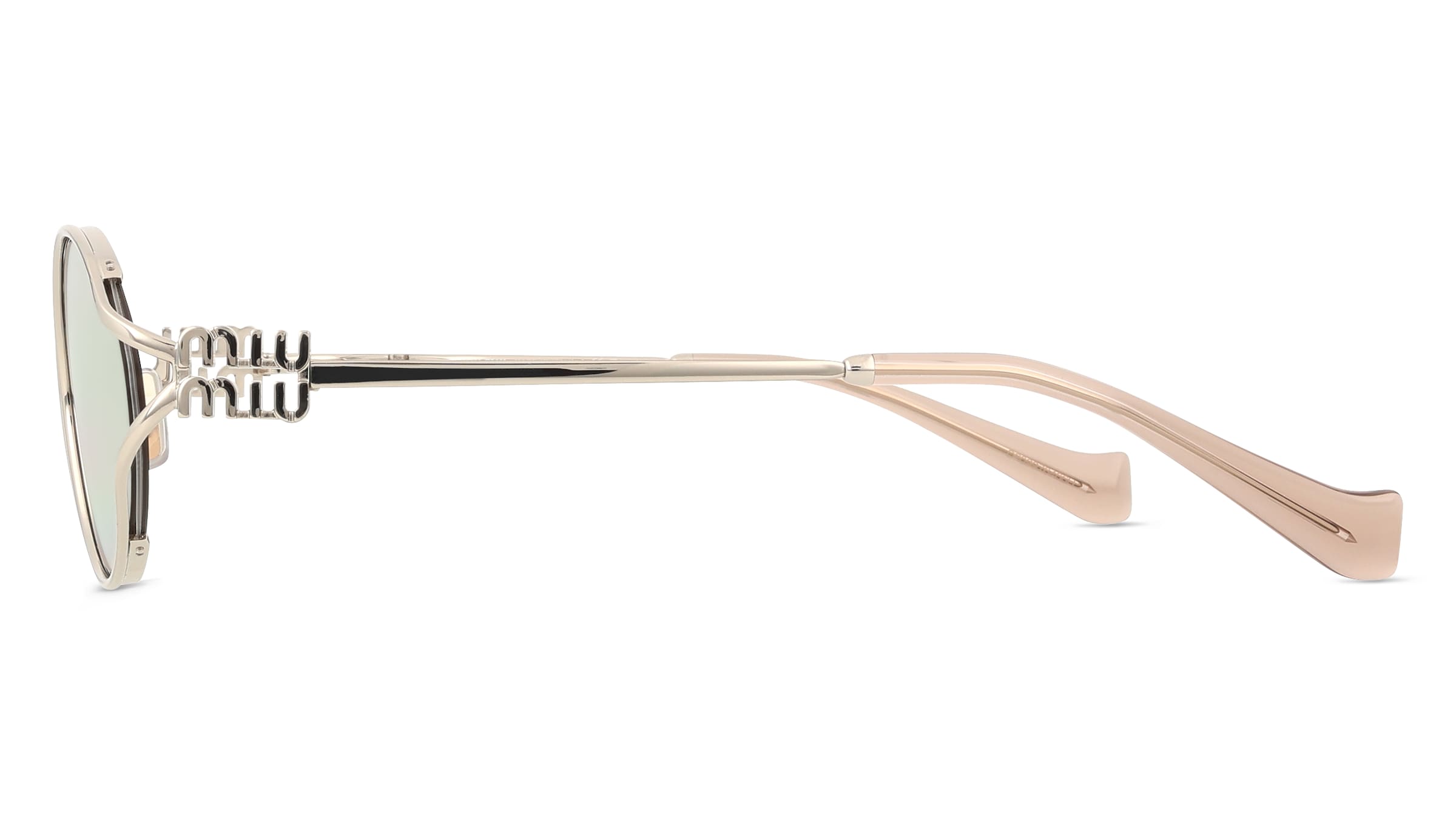 Thumbnail - Miu Miu MU 52YS Damen-Sonnenbrille Vollrand Oval Metall-Gestell, silber