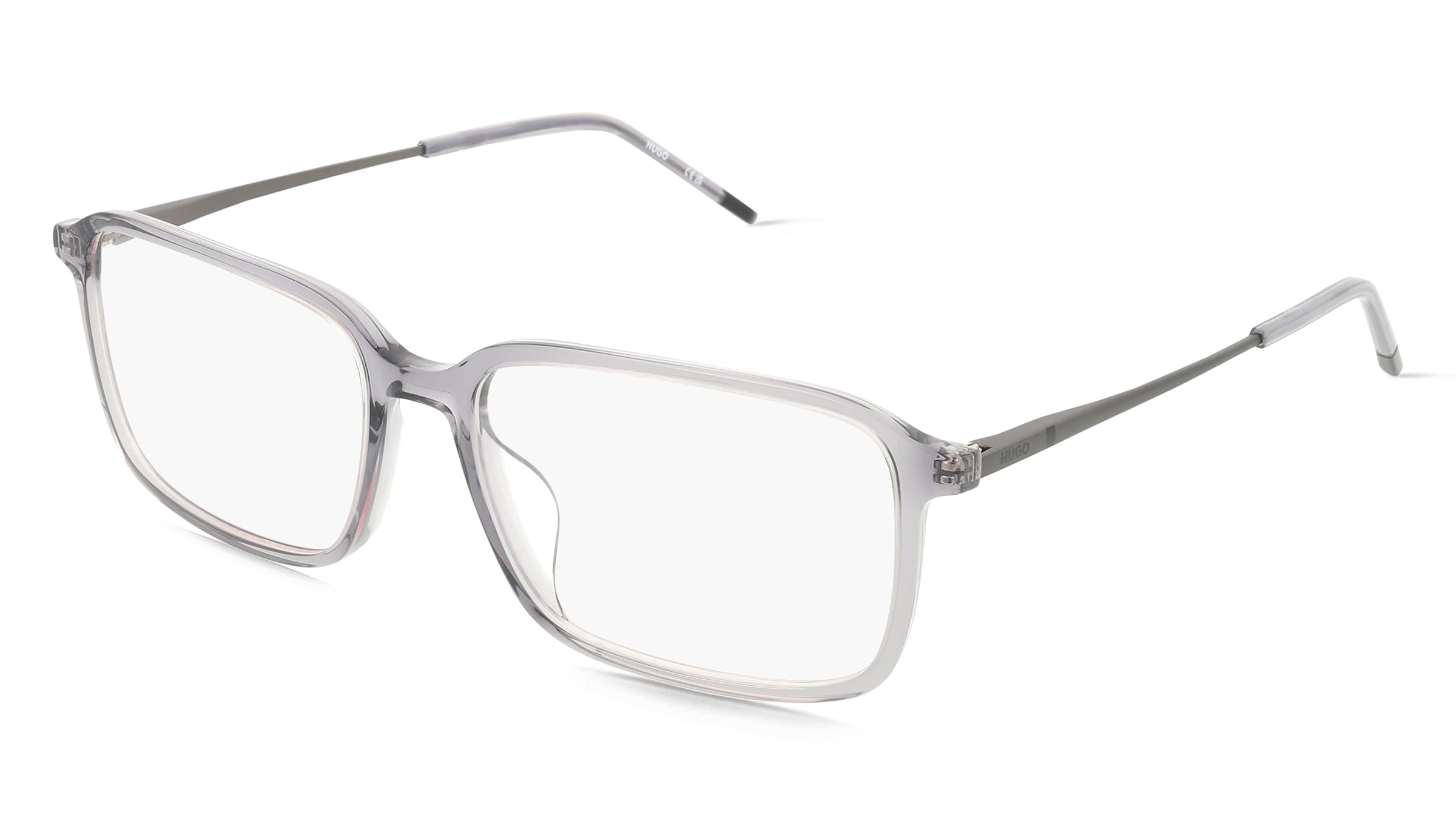 Hugo HG 1321/G Herren-Brille inkl. Gläser Vollrand Eckig Acetat-Gestell 56/16/145, Silber