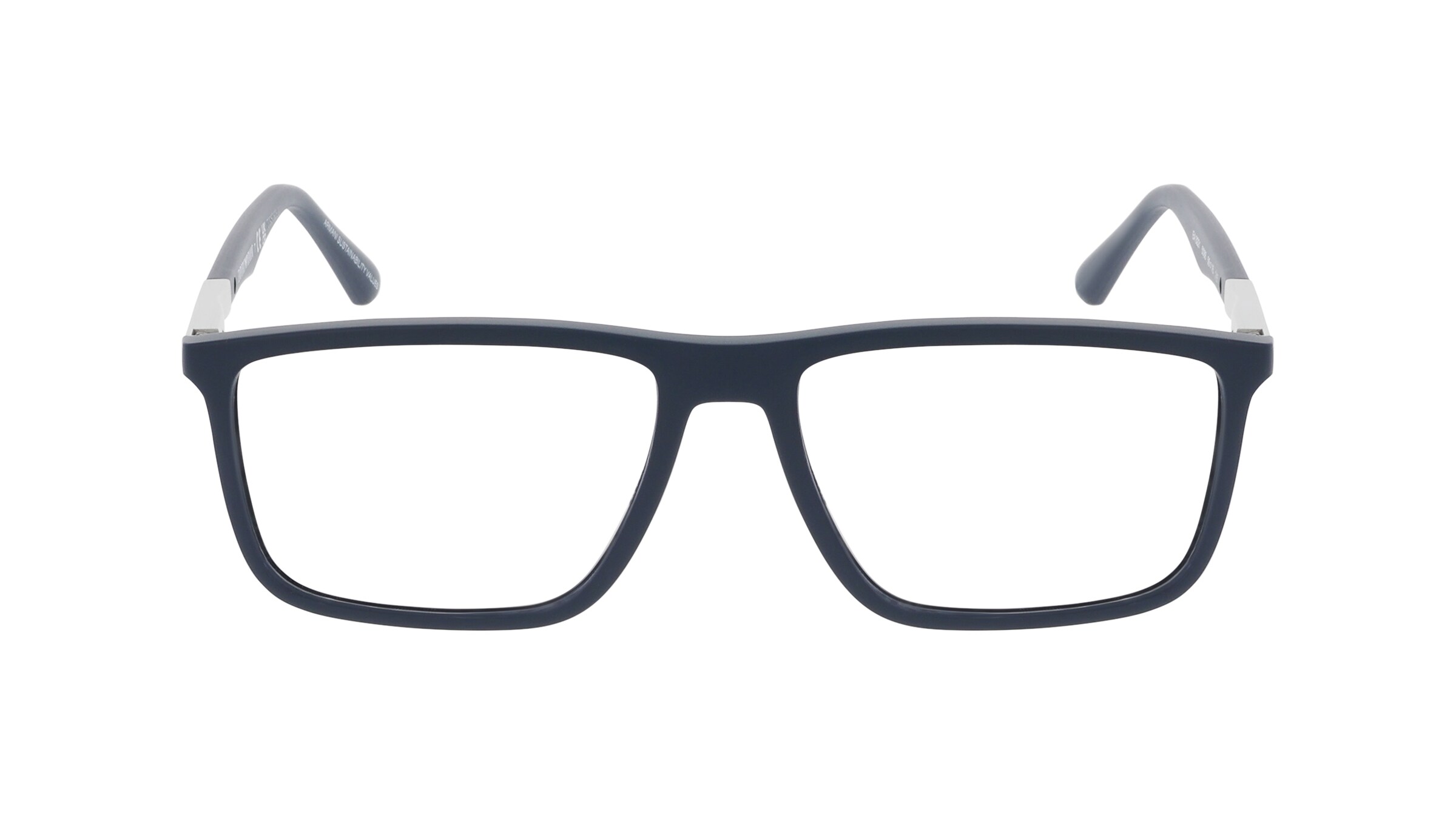 Emporio Armani EA3221 Herren-Brille inkl. Gläser Vollrand Eckig Kunststoff-Gestell 56/16/145, blau