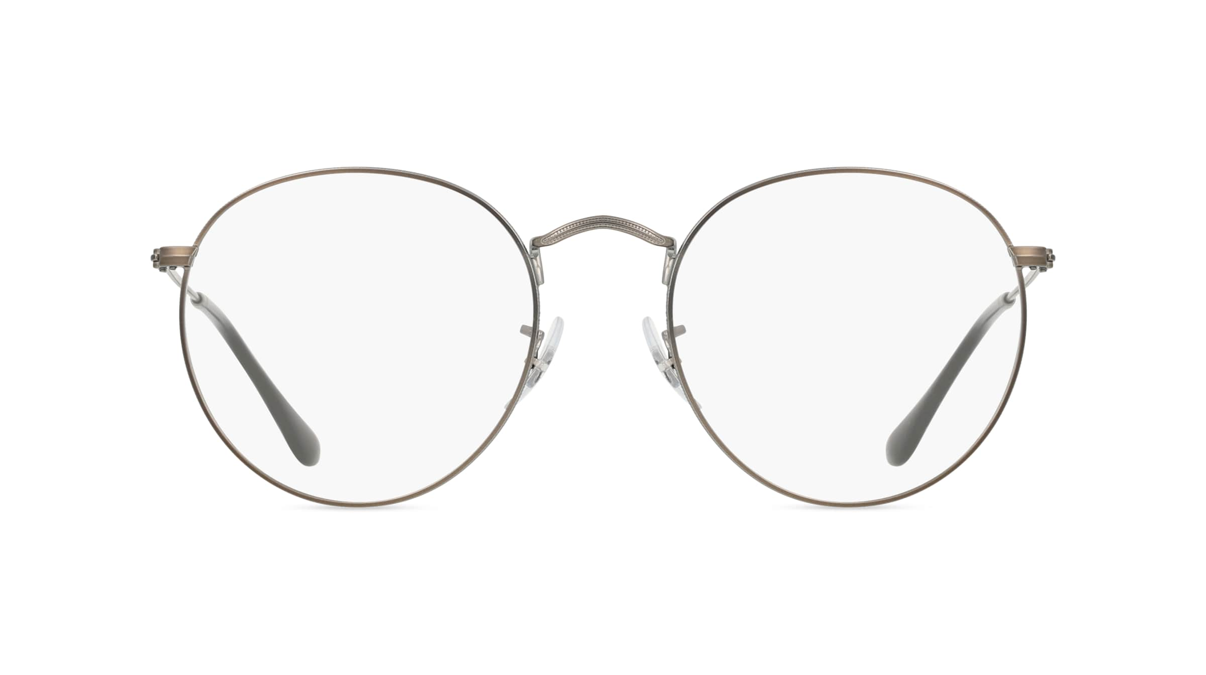 RAY-BAN RX3447V ROUND METAL Unisex-Brille inkl. Gläser Vollrand Panto Metall-Gestell 53mm/21mm/145mm, grau