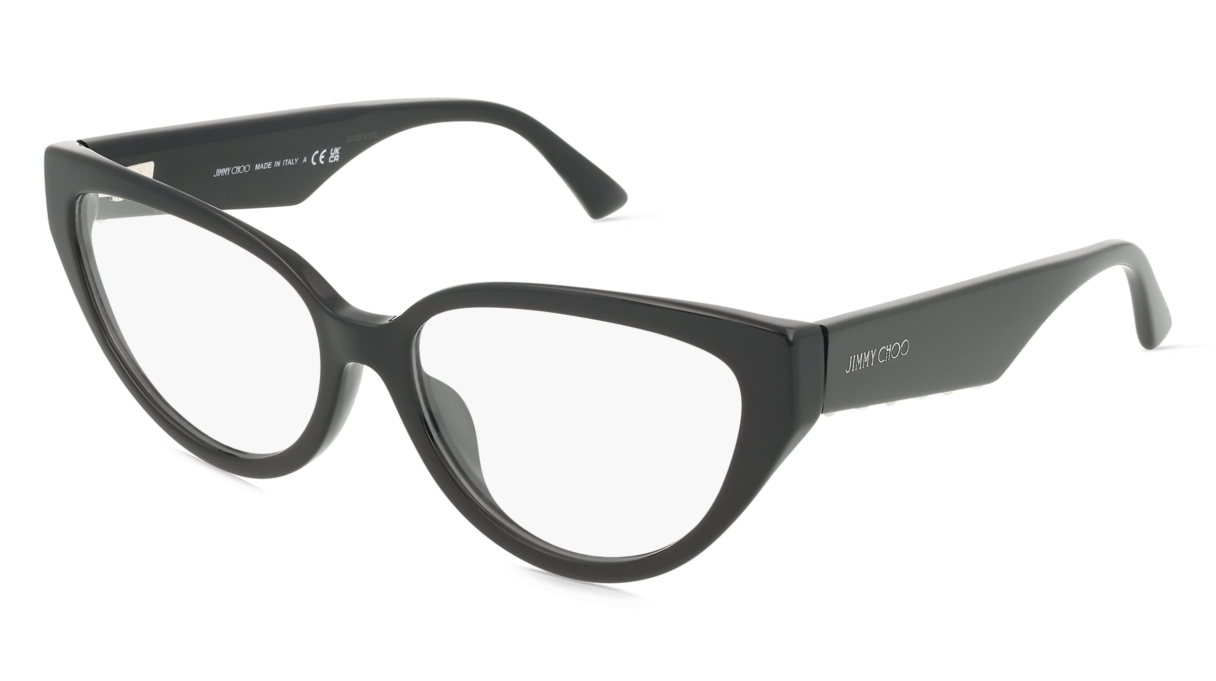 Jimmy Choo JC3023HU Damen-Brille inkl. Gläser Vollrand Cat Eye Acetat-Gestell 55/16/140, Schwarz