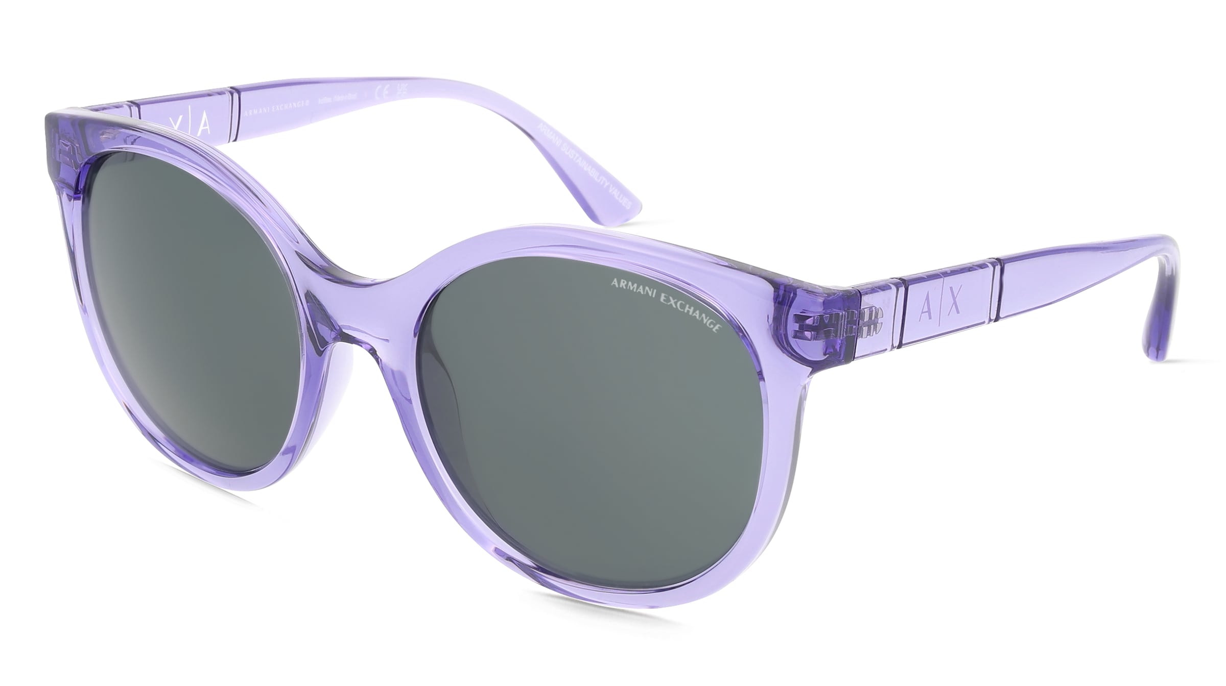 Armani Exchange AX4120S Damen-Sonnenbrille Vollrand Cat Eye Kunststoff-Gestell, Lila