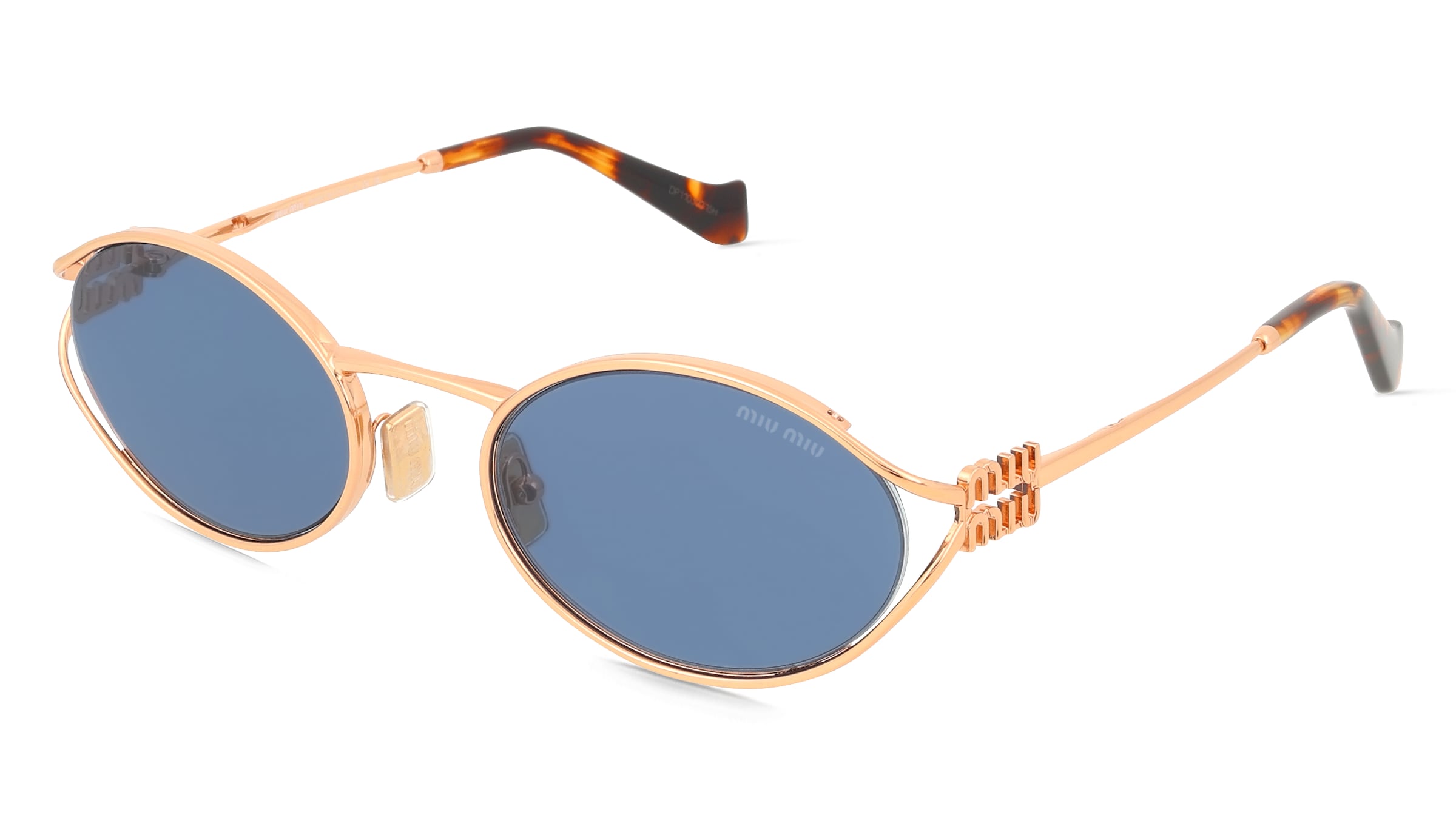 Miu Miu MU 52YS Damen-Sonnenbrille Vollrand Oval Metall-Gestell, Gold