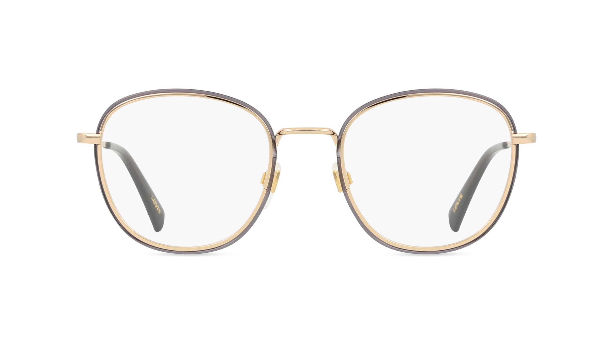 Levi's LV1027 Damen-Brille inkl. Gläser Vollrand Panto Metall-Gestell 50mm/21mm/145mm, gold