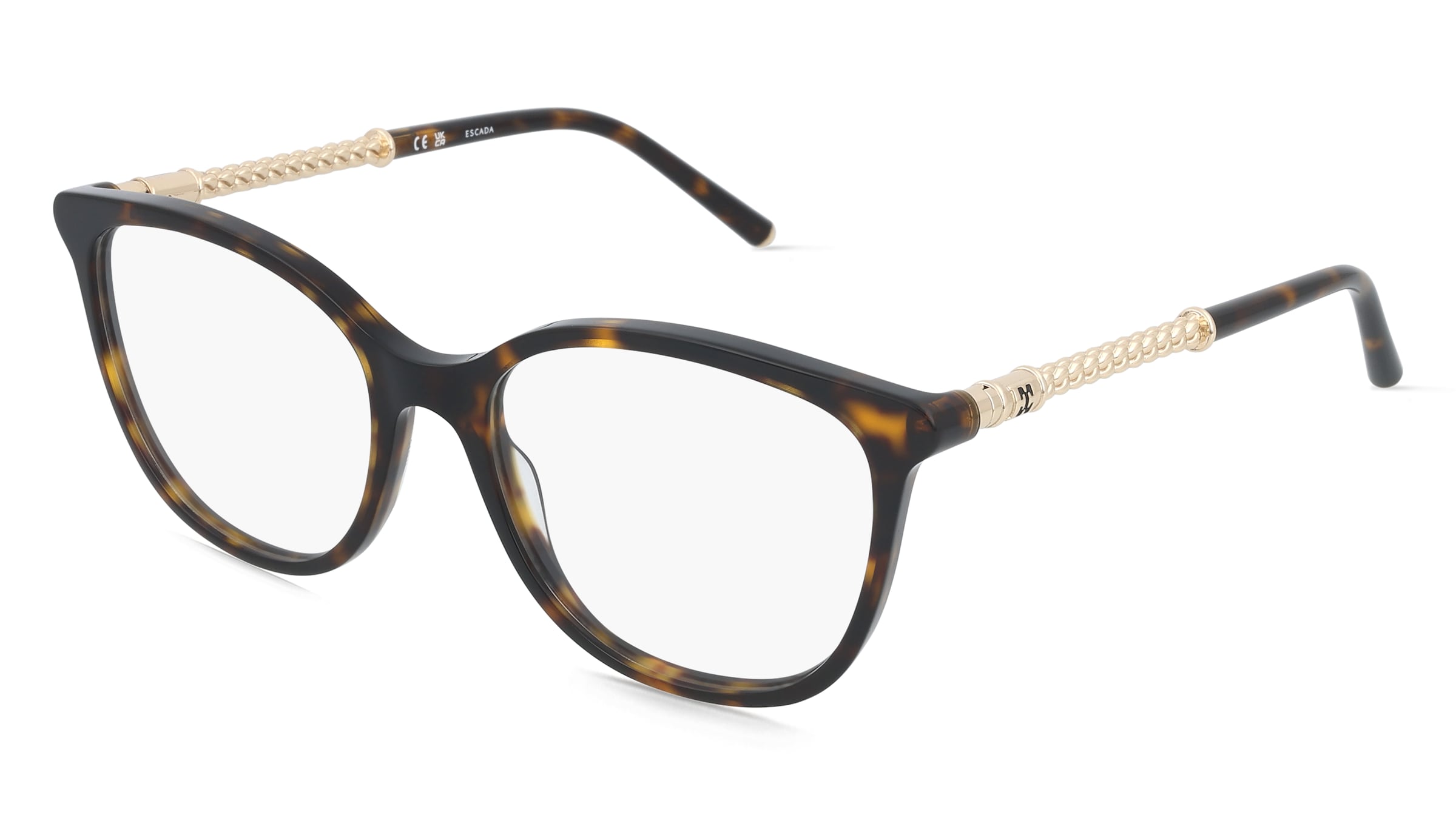 Escada VESG30 Damen-Brille inkl. Gläser Vollrand Butterfly Kunststoff-Gestell 54/17/140, Havanna