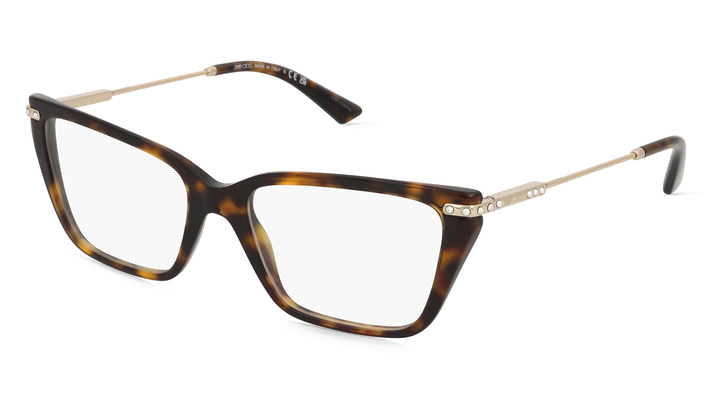 Jimmy Choo 0JC3002B Damen-Brille inkl. Gläser Vollrand Cat Eye Acetat-Gestell 55/17/140, Havanna