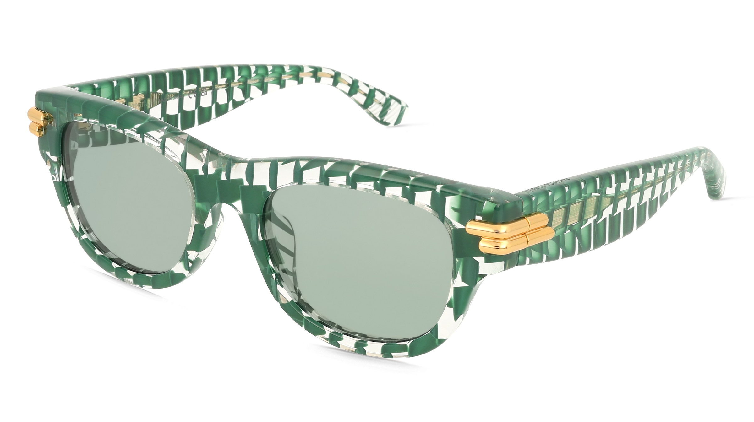 Bottega Veneta BV1323SK Unisex-Sonnenbrille Vollrand Eckig Acetat-Gestell, Grün