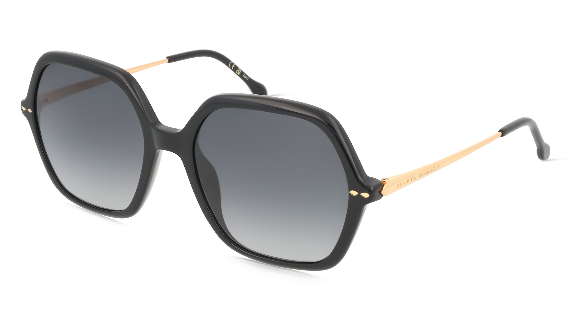 Isabel Marant IM 0206/G/S Damen-Sonnenbrille Vollrand Geometrisch Acetat-Gestell, Schwarz