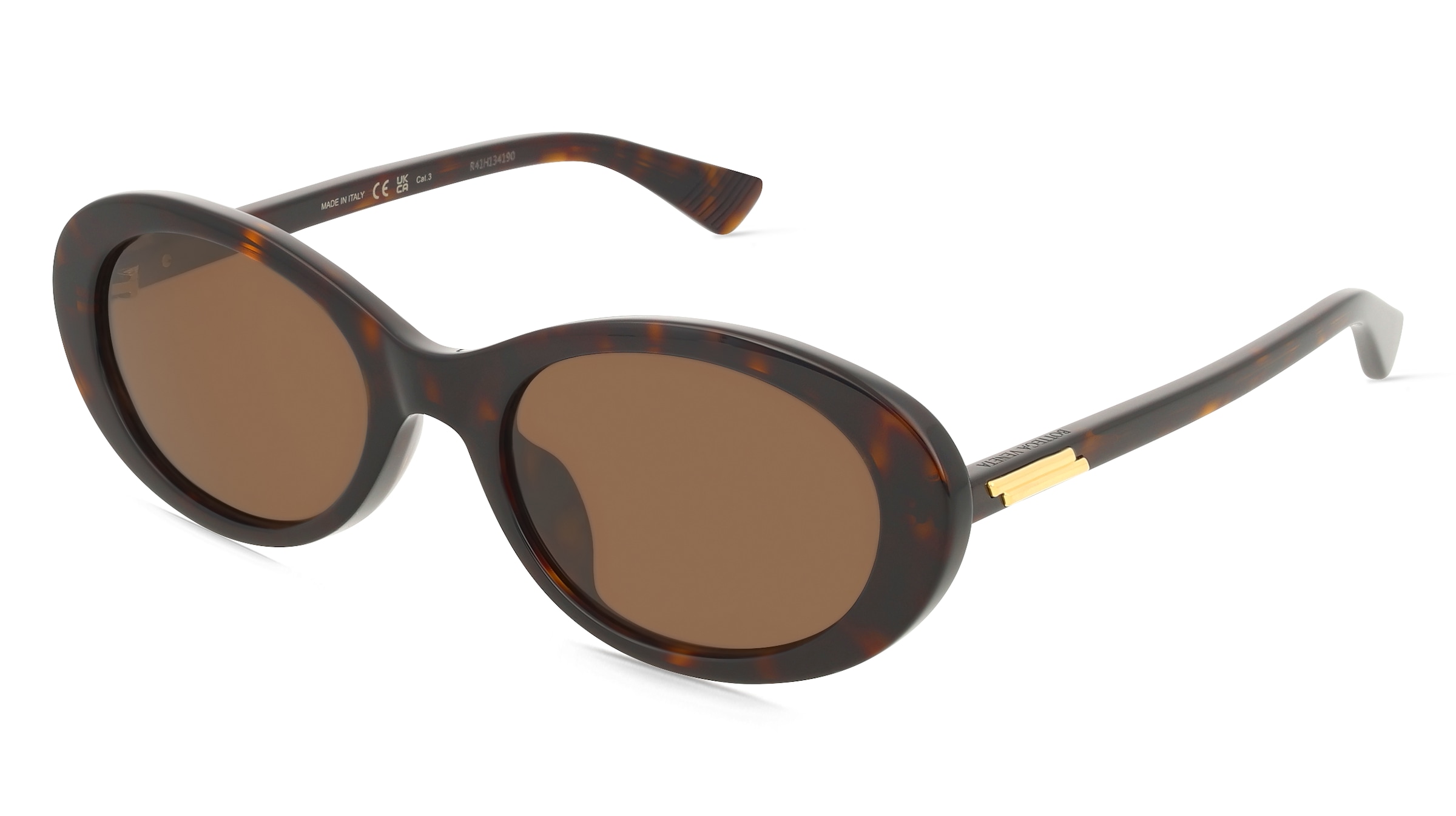 Bottega Veneta BV1415SK Damen-Sonnenbrille Vollrand Rund Acetat-Gestell, Havanna