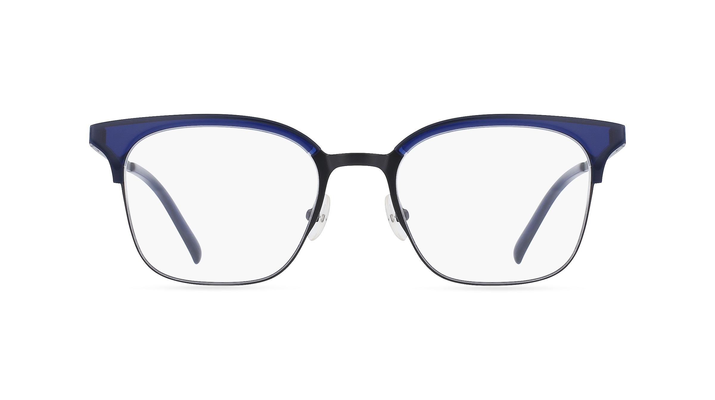 Fielmann Q 071 CL Herren-Brille inkl. Gläser Halbrand Eckig Edelstahl-Gestell 51mm/20mm/145mm, grau