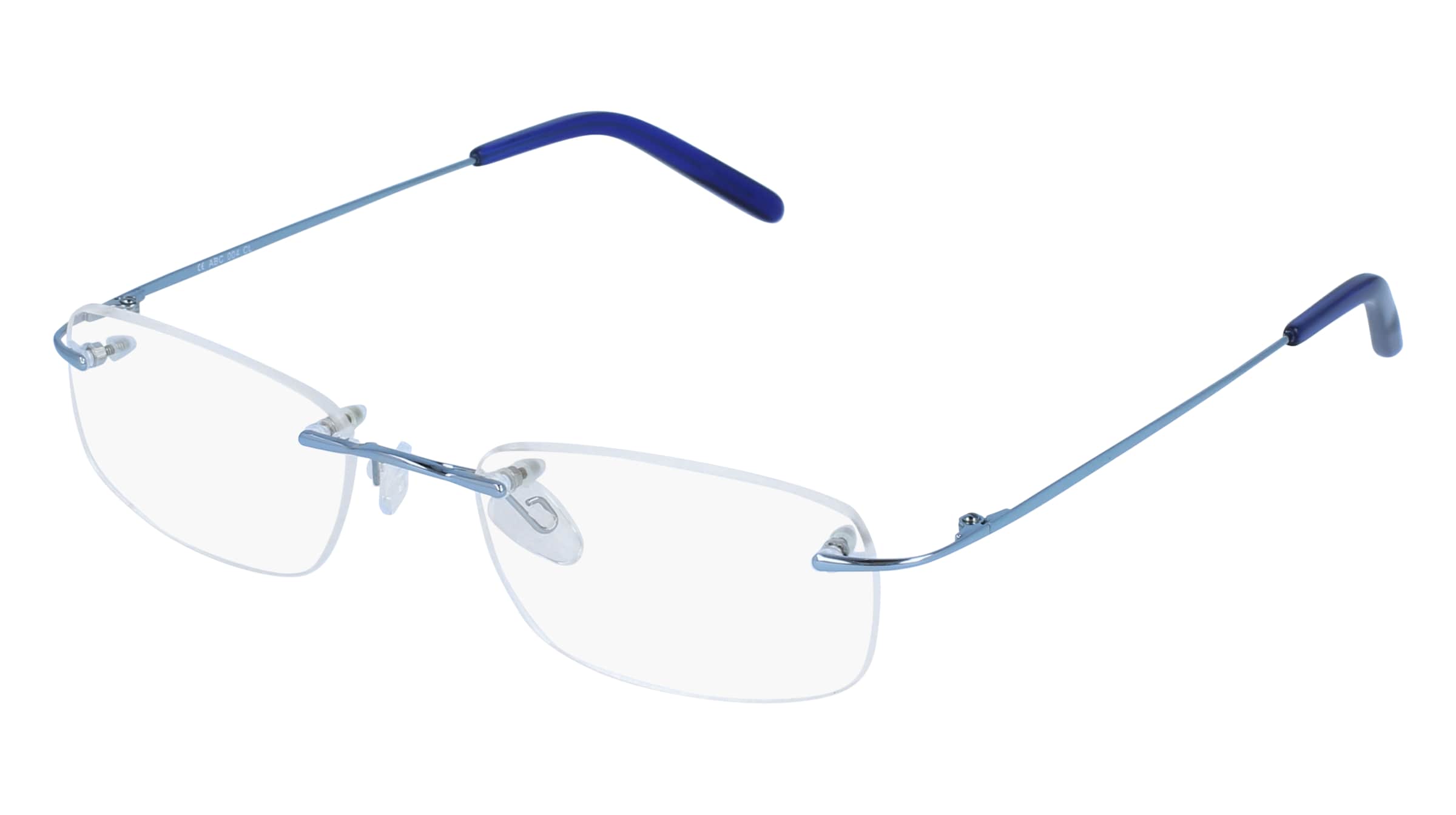 Fielmann ABC 004 CL Herren-Brille inkl. Gläser Randlos Quadratisch Edelstahl-Gestell 49/19/135, Blau