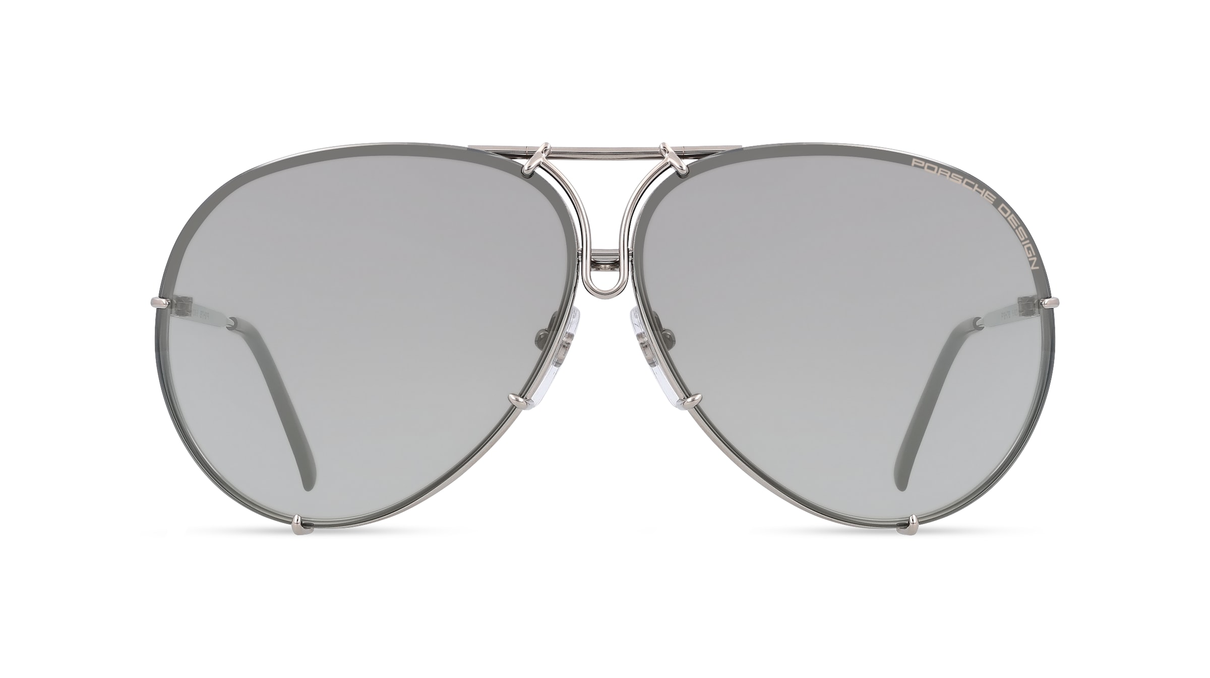 Porsche Design 8478 Herren-Sonnenbrille Vollrand Pilot Metall-Gestell, silber