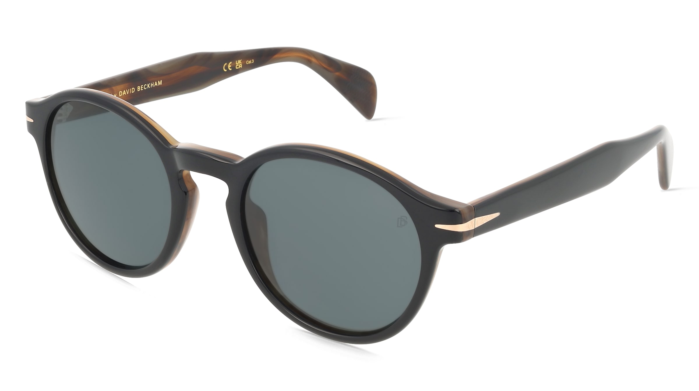 David Beckham DB 1178/S Herren-Sonnenbrille Vollrand Panto Acetat-Gestell, Schwarz