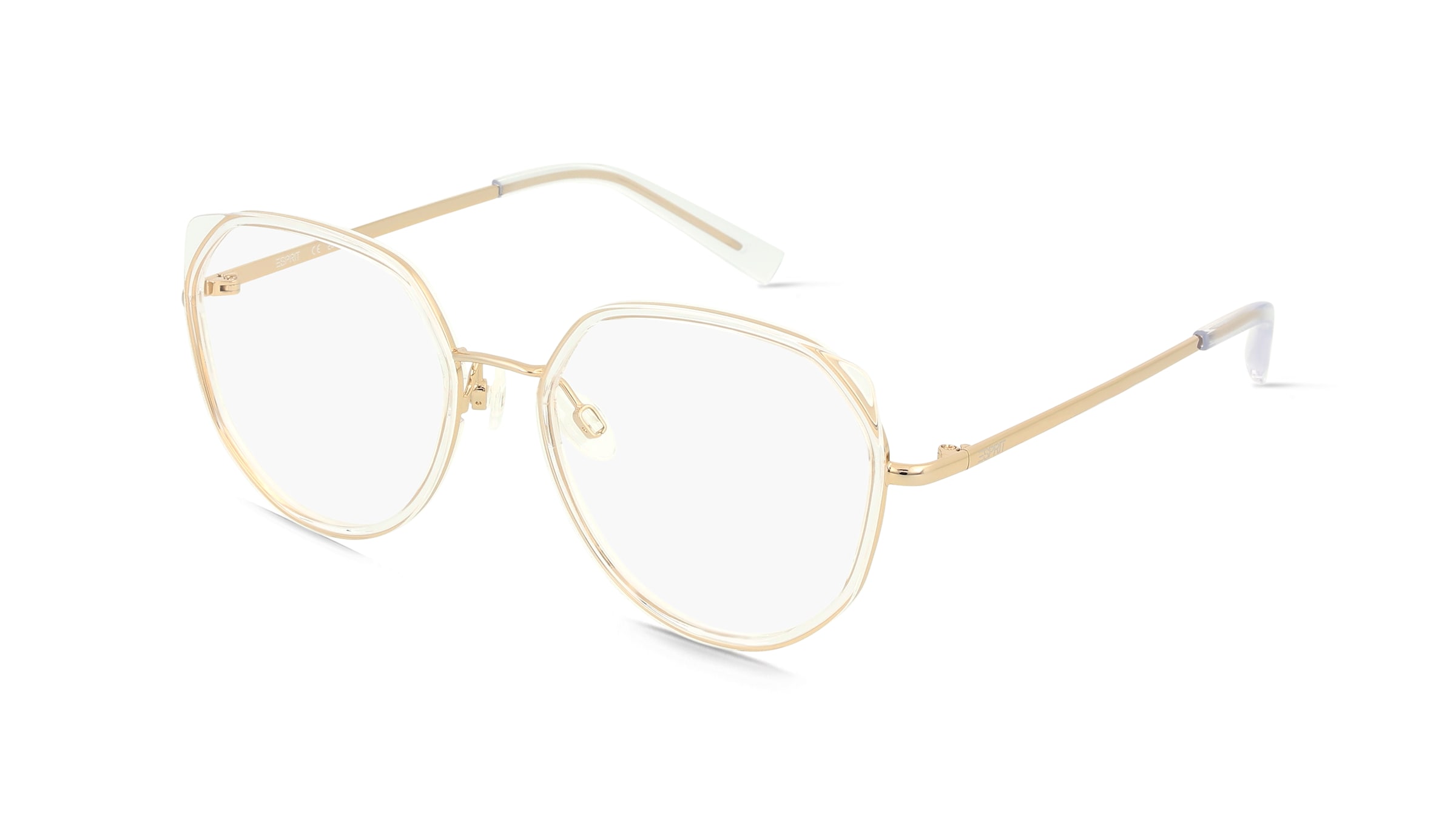 Esprit 33542 Damen-Brille inkl. Gläser Vollrand Geometrisch Kunststoff-Gestell 53/18/140, Weiß