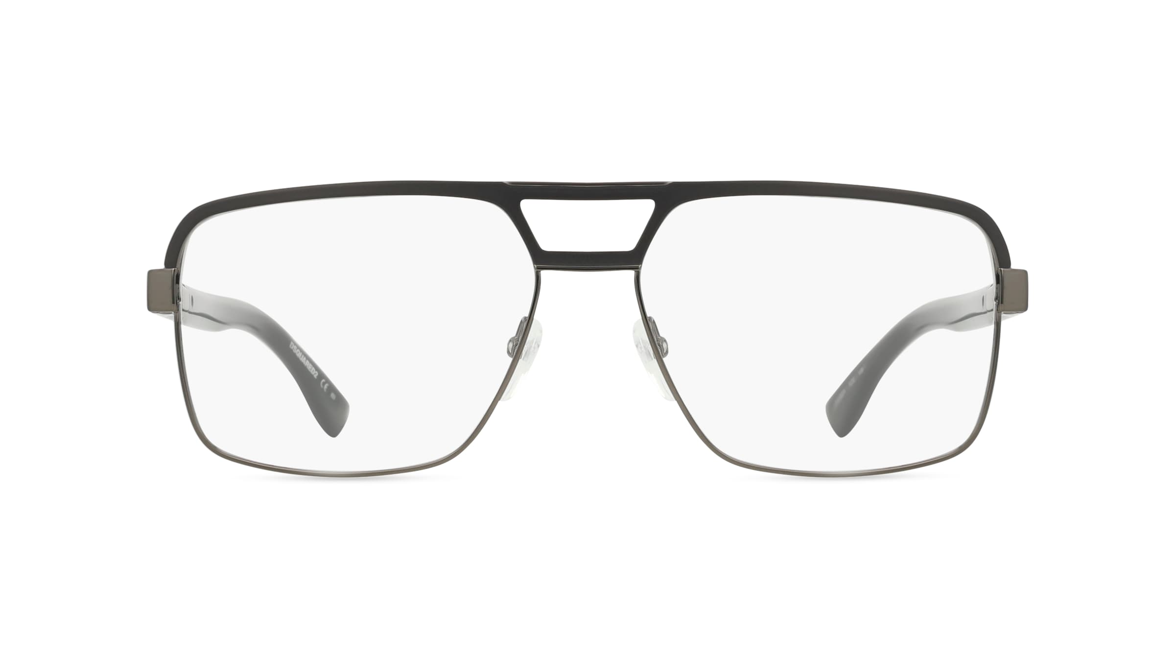 Dsquared2	 D2 0034 Herren-Brille inkl. Gläser Vollrand Pilot Metall-Gestell 59mm/15mm/140mm, schwarz