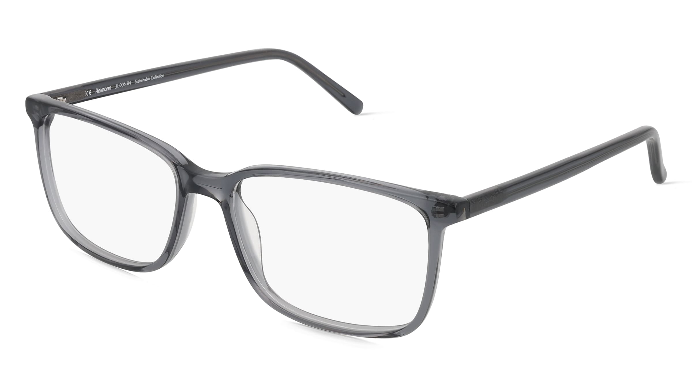 Fielmann JIL 006 RN Herren-Brille inkl. Gläser Vollrand Quadratisch Acetat-Gestell 56/17/145, Grau