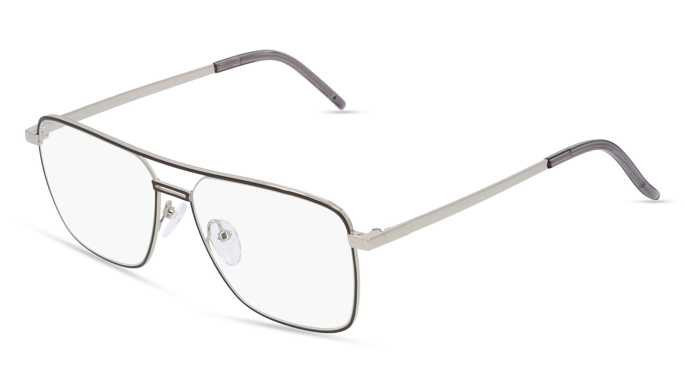 Fielmann BD 501 CL Herren-Brille inkl. Gläser Halbrand Quadratisch Edelstahl-Gestell 56/15/145, Silber