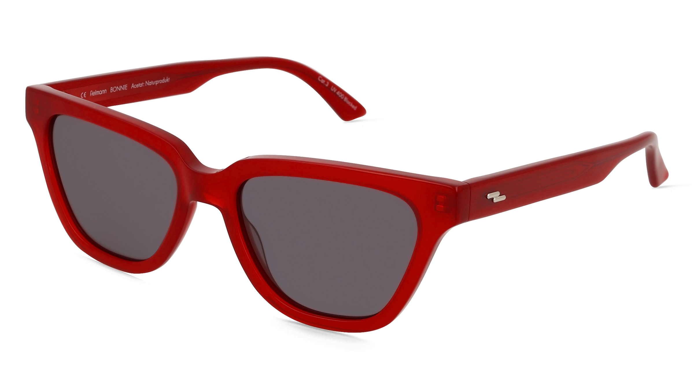 Fielmann LN 060 SUN FA BONNIE Damen-Sonnenbrille Vollrand Butterfly Acetat Extrudiert-Gestell, Rot