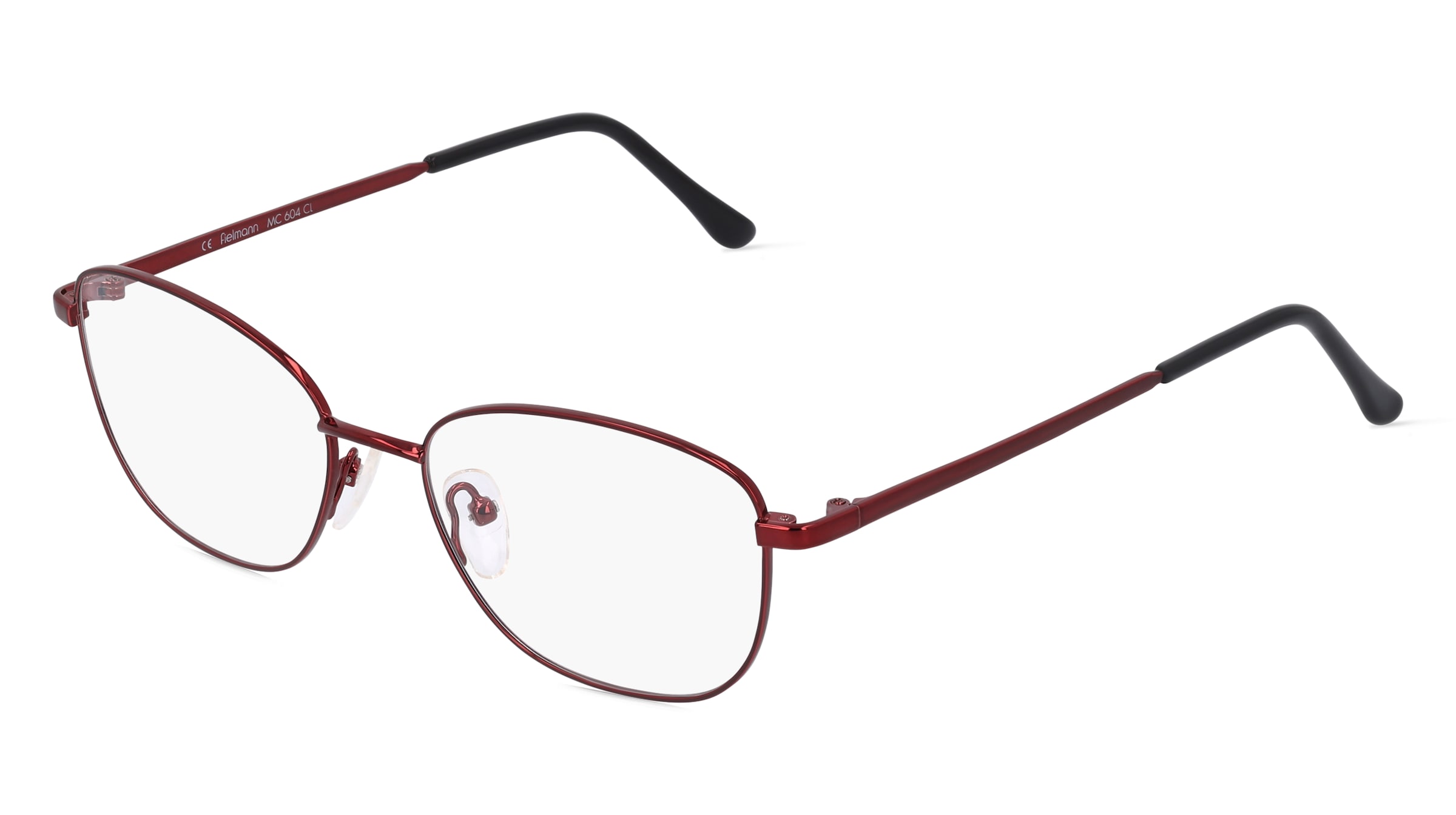 Fielmann MC 604 CL Damen-Brille inkl. Gläser Vollrand Quadratisch Edelstahl-Gestell 53/17/135, Rot