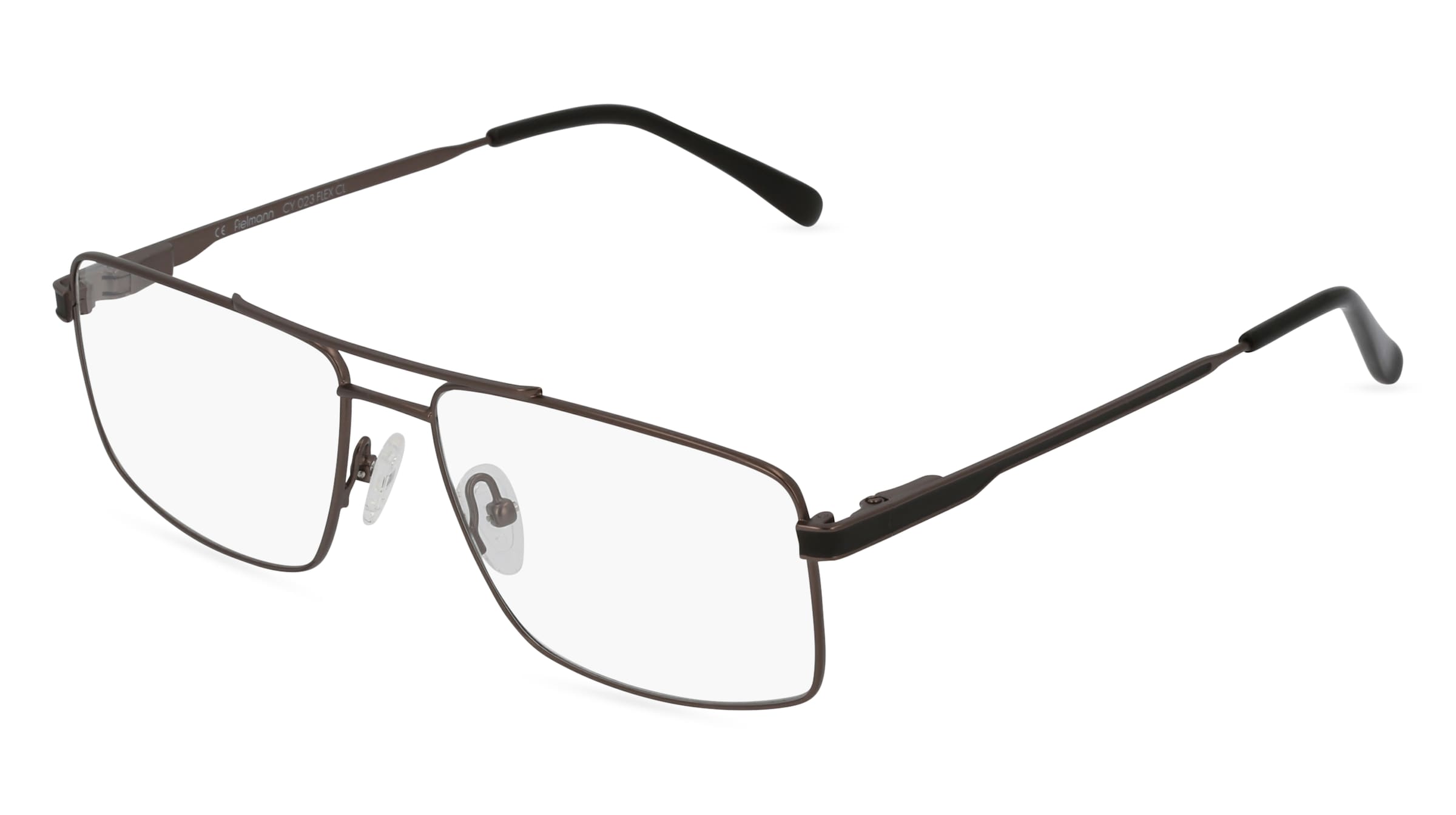 Fielmann CY 023 FLEX CL Herren-Brille inkl. Gläser Vollrand Quadratisch Metall-Gestell 57/16/140, Grau